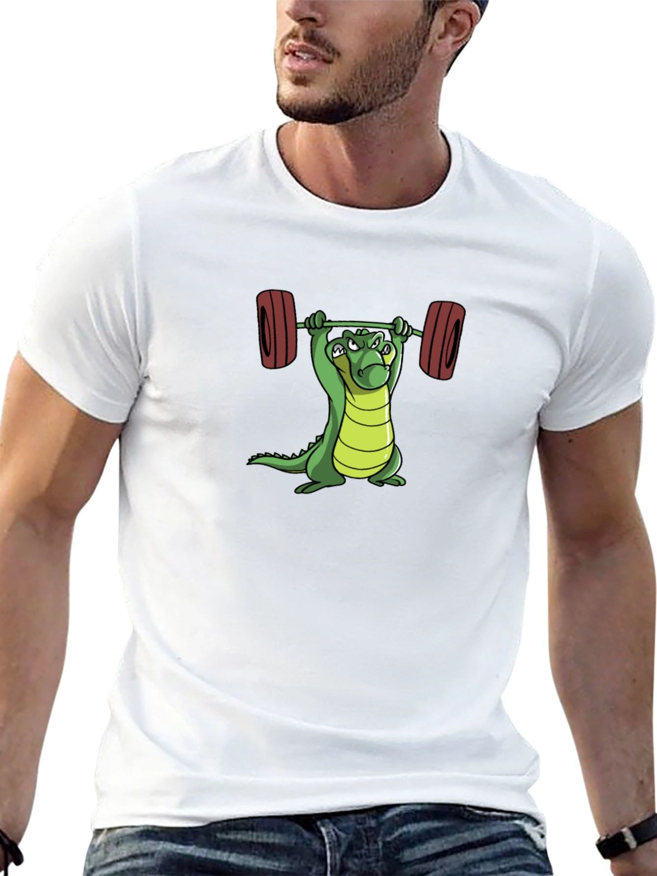 Funny Gym Alligator Weightlifting T-Shirt