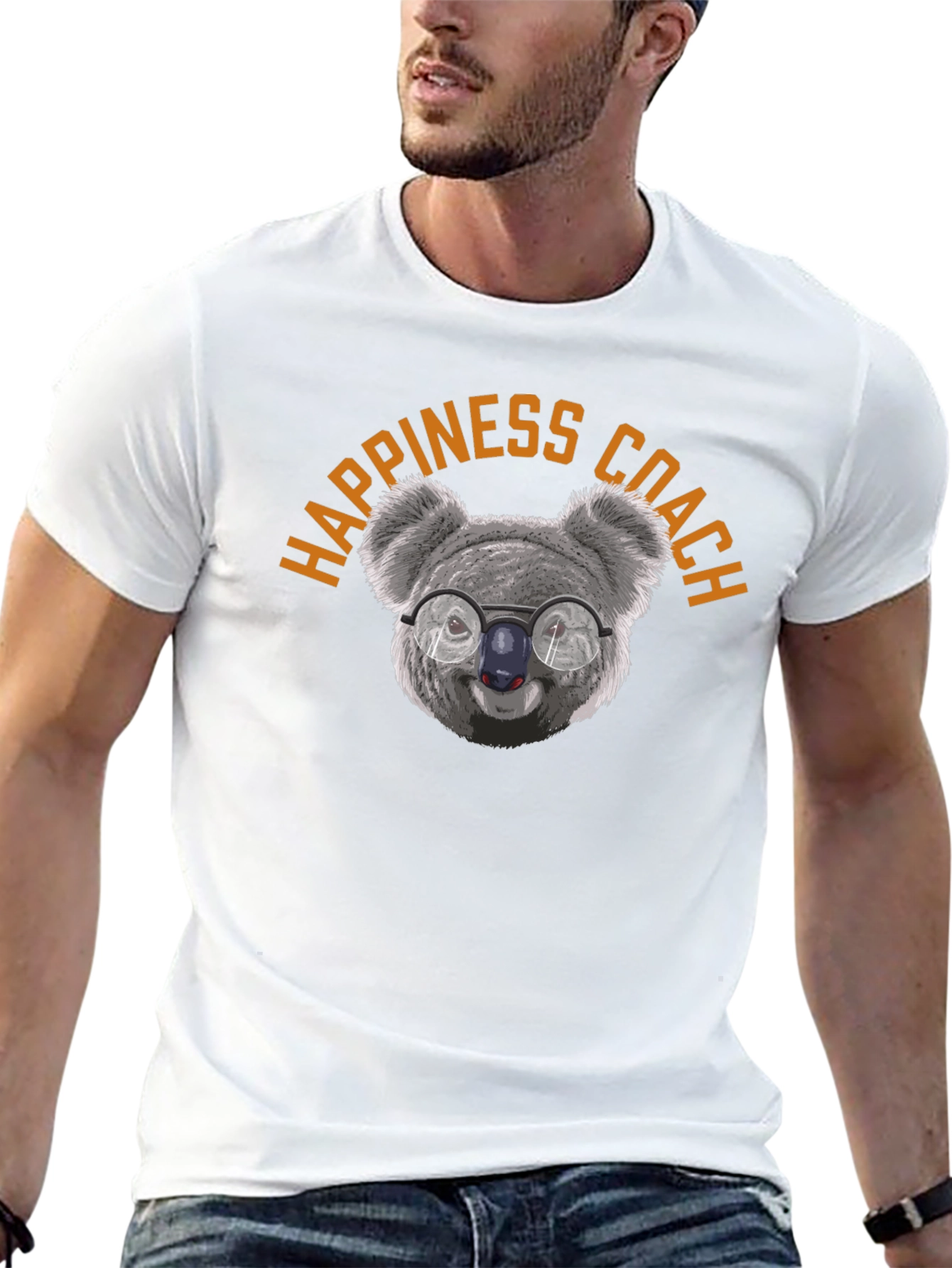 Happiness Coach Koala Graphic Tee - Black