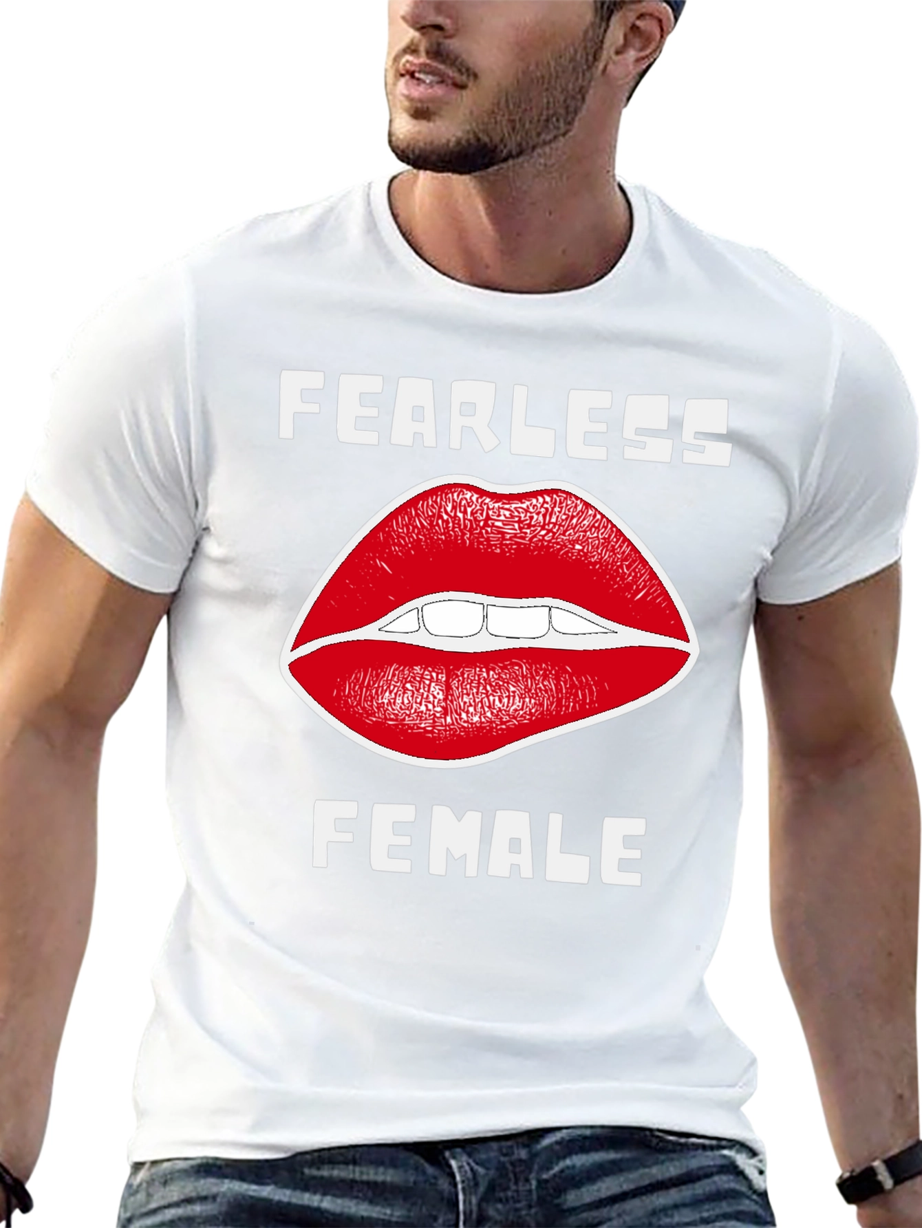 Fearless Female T-Shirt with Lip Design