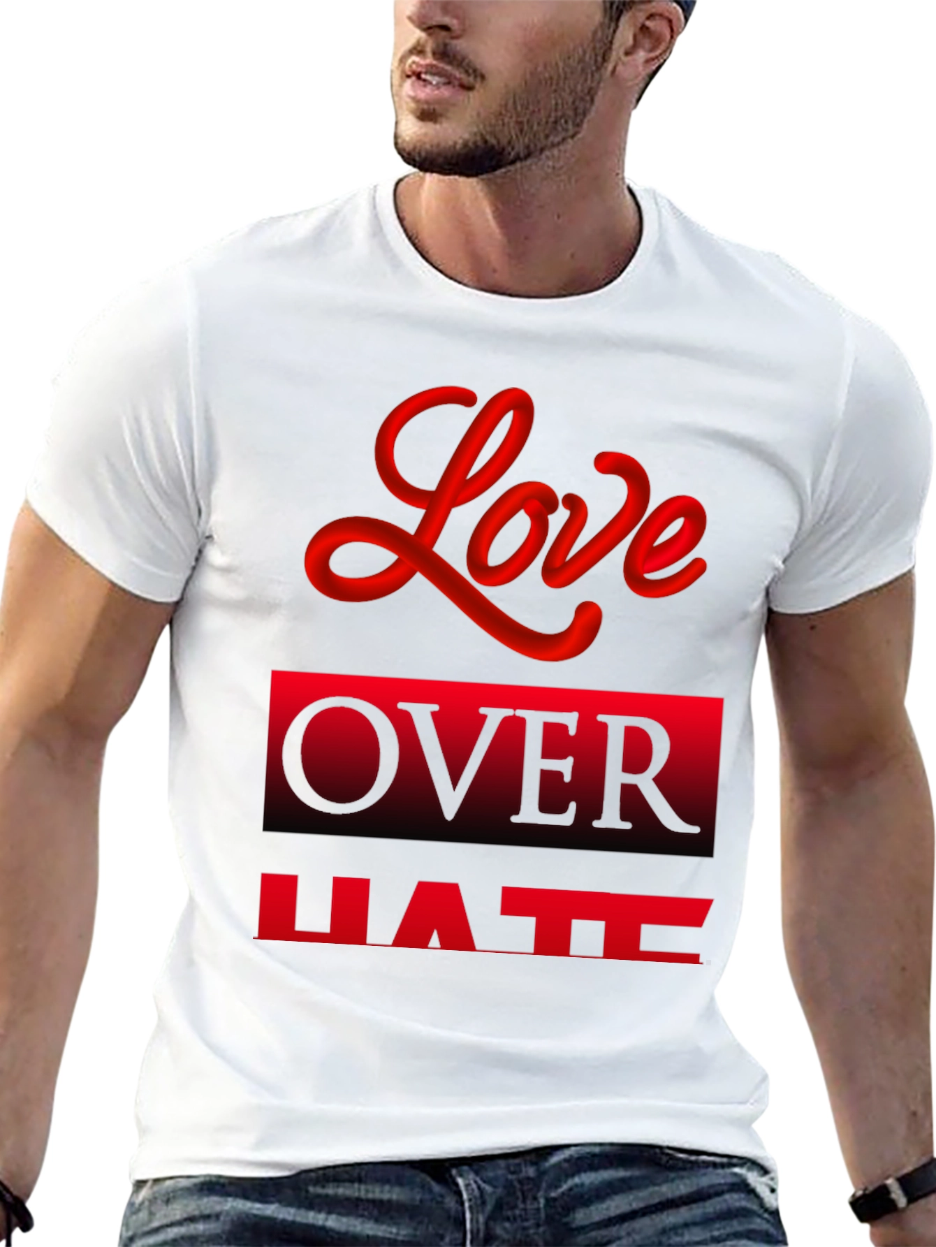Love Over Hate Graphic Tee - Black