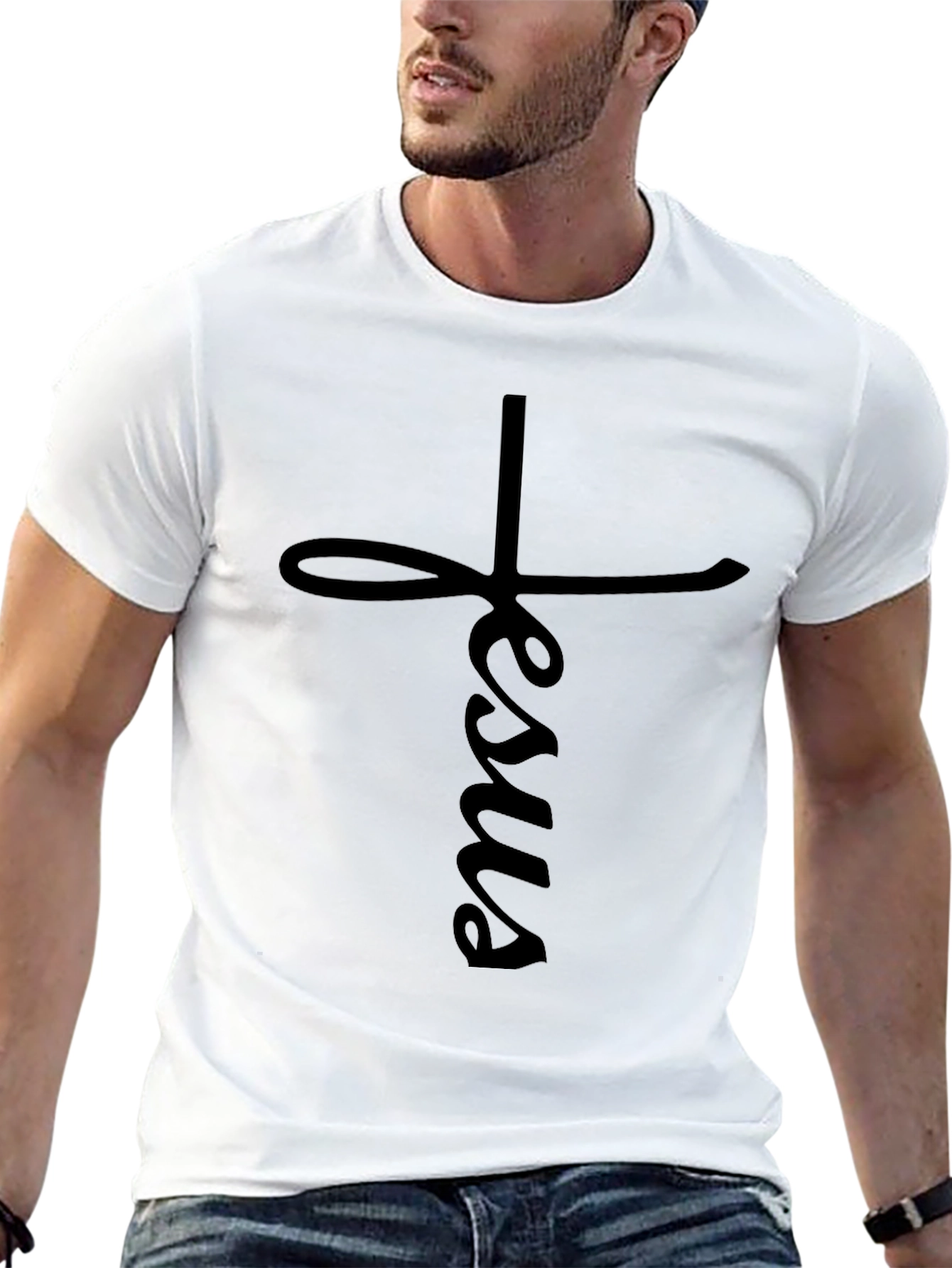 Jesus Cross Black T-Shirt - Faith Inspired Apparel