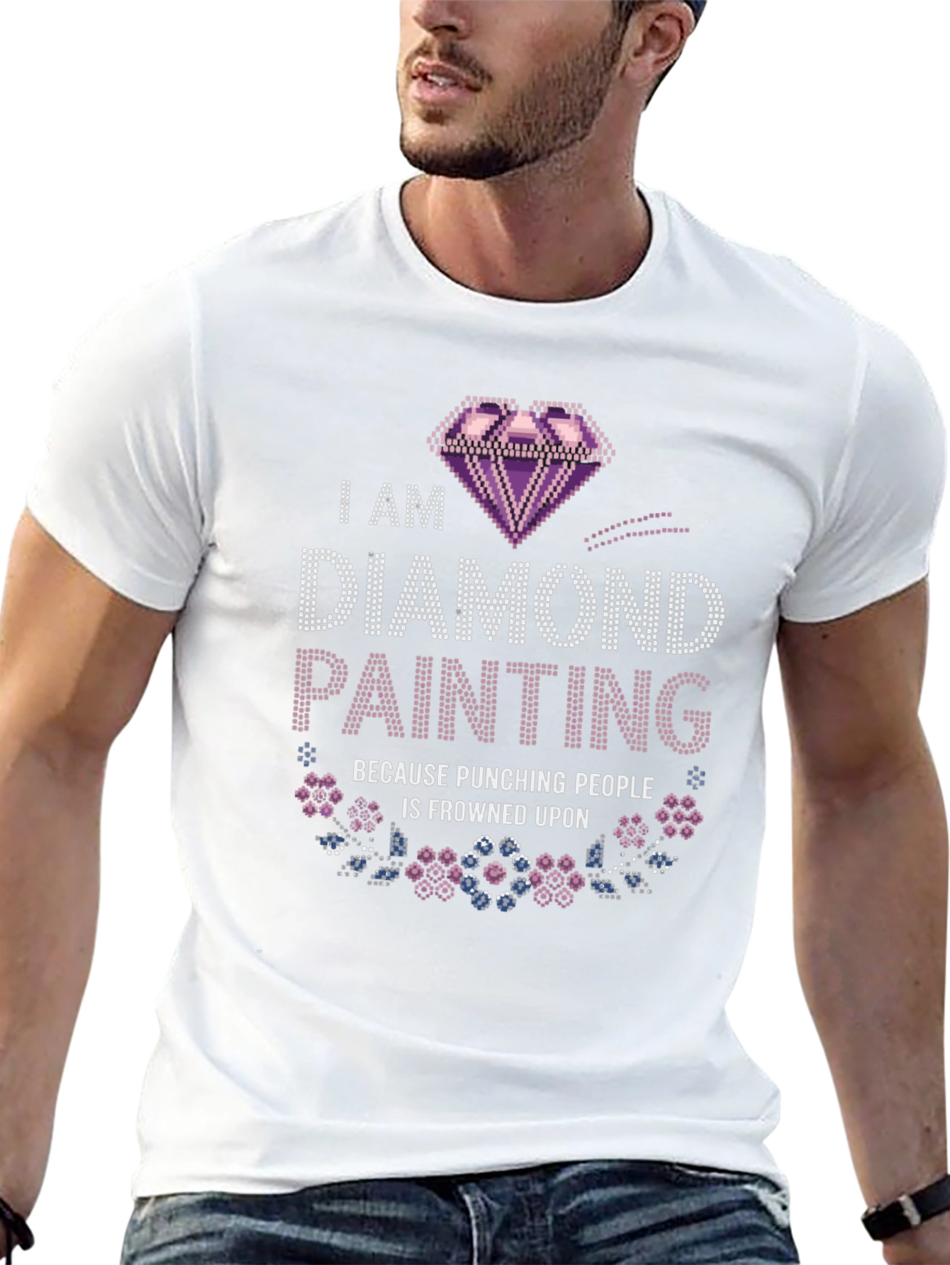 Diamond Painting Tee - Punching People is Frowned Upon