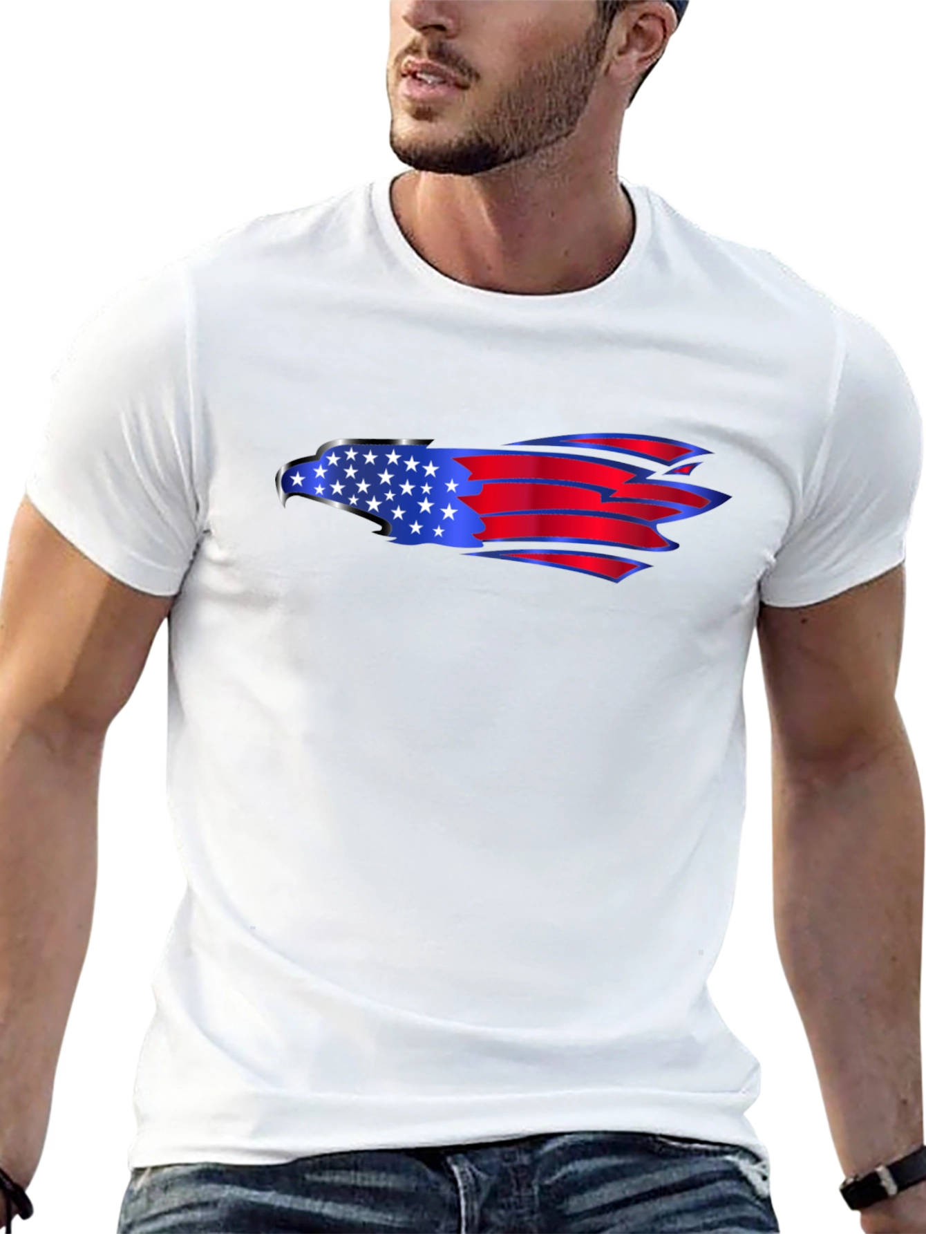 American Eagle Flag Graphic Black T-Shirt