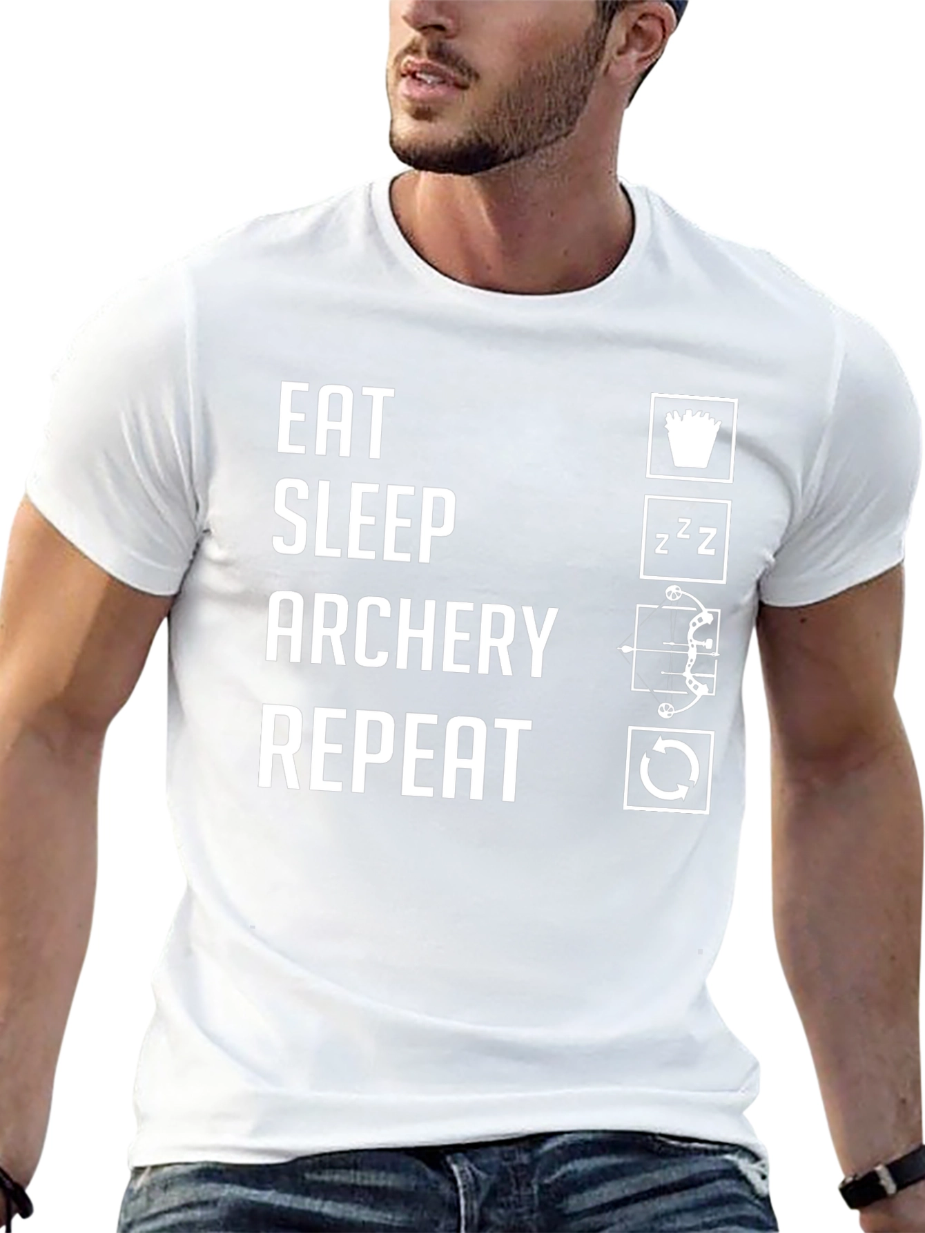 Eat Sleep Archery Repeat Black T-Shirt
