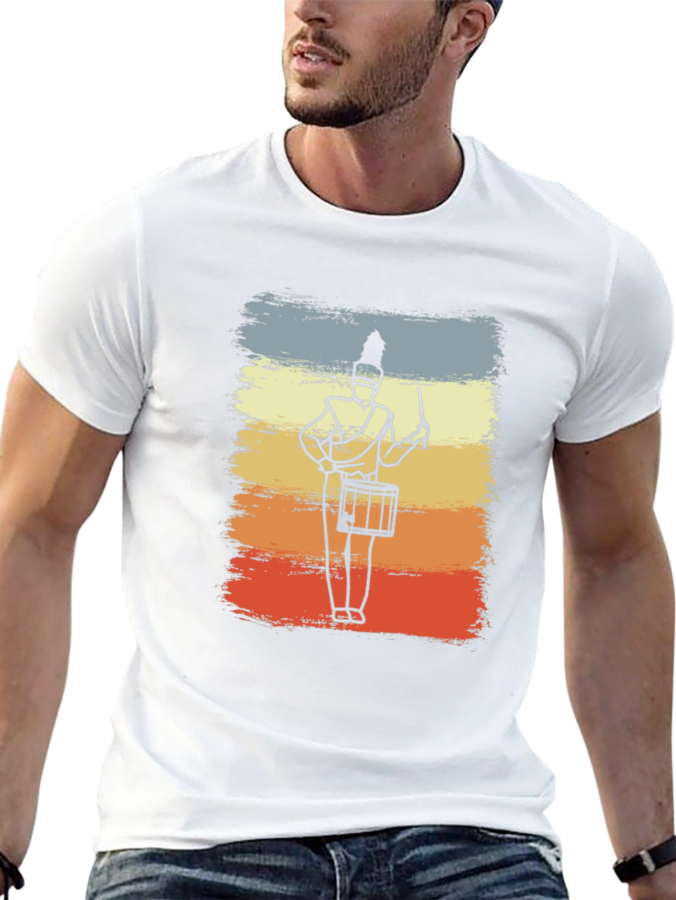 Marching Band Drummer T-Shirt - Retro Style