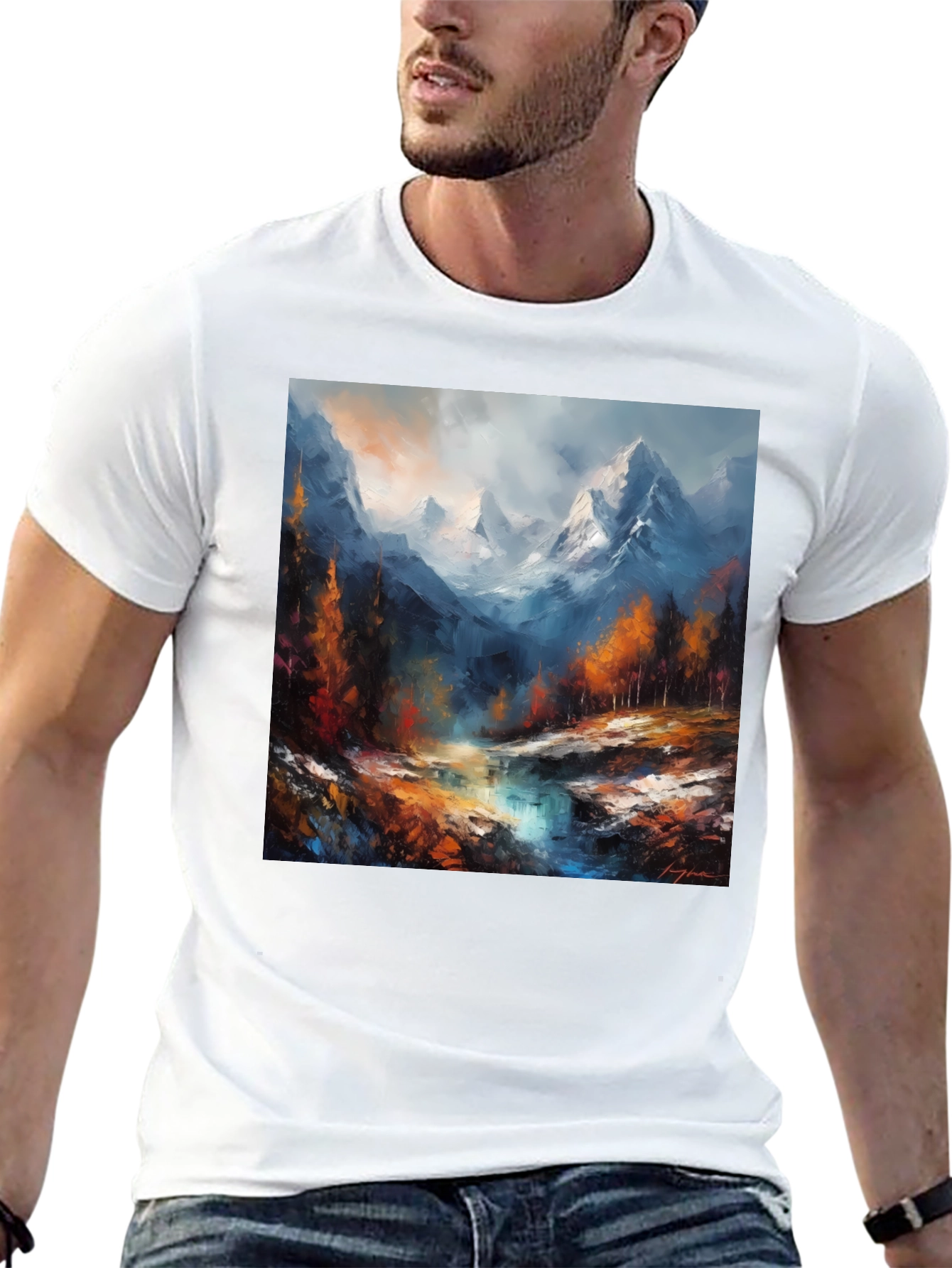 Mountain River Painting Tee