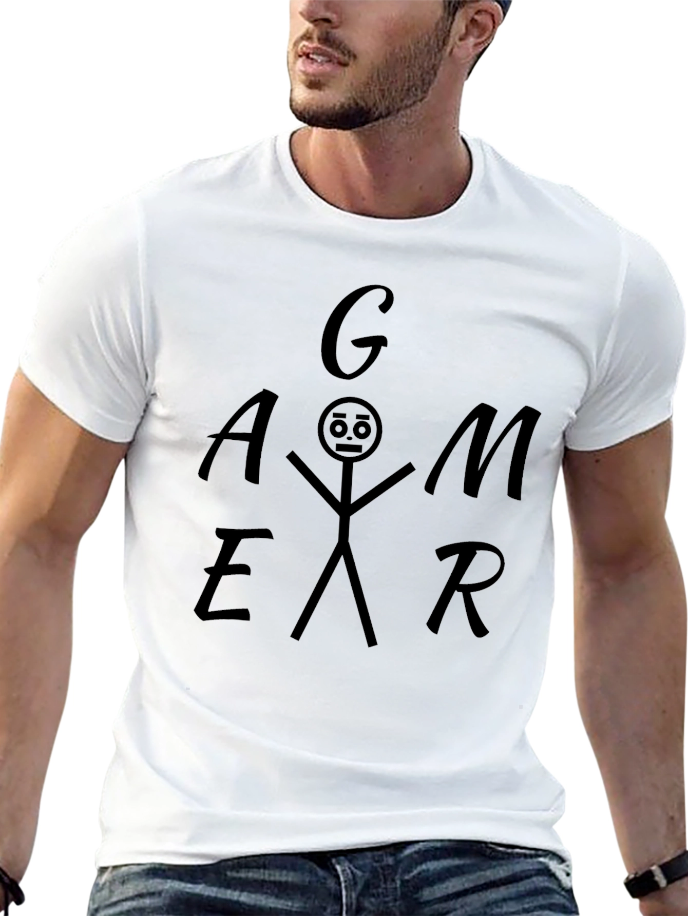 Gamer Stick Figure Graphic Tee