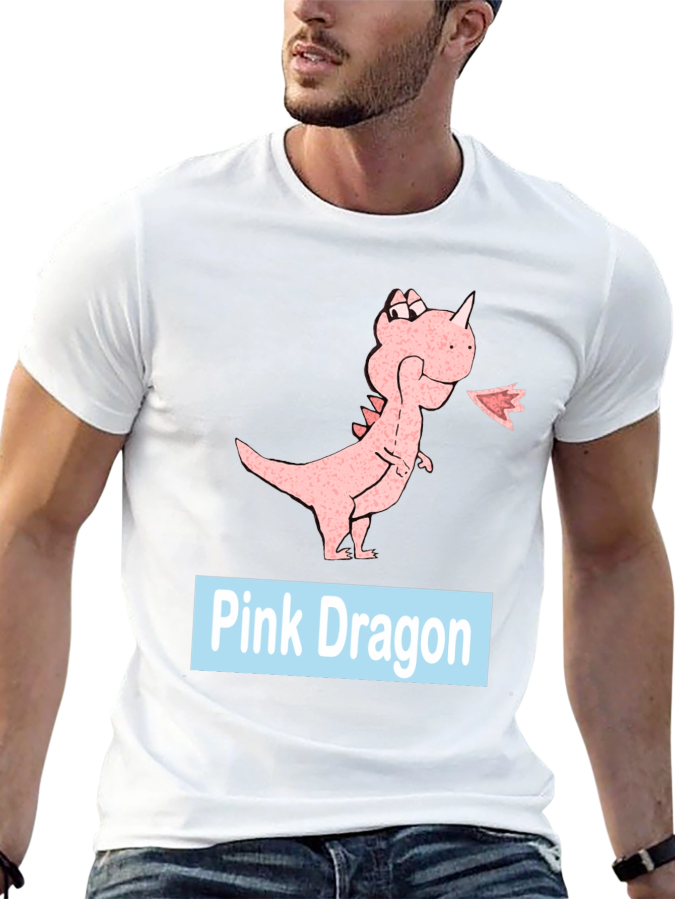Pink Dragon Graphic Tee - Casual Black T-Shirt