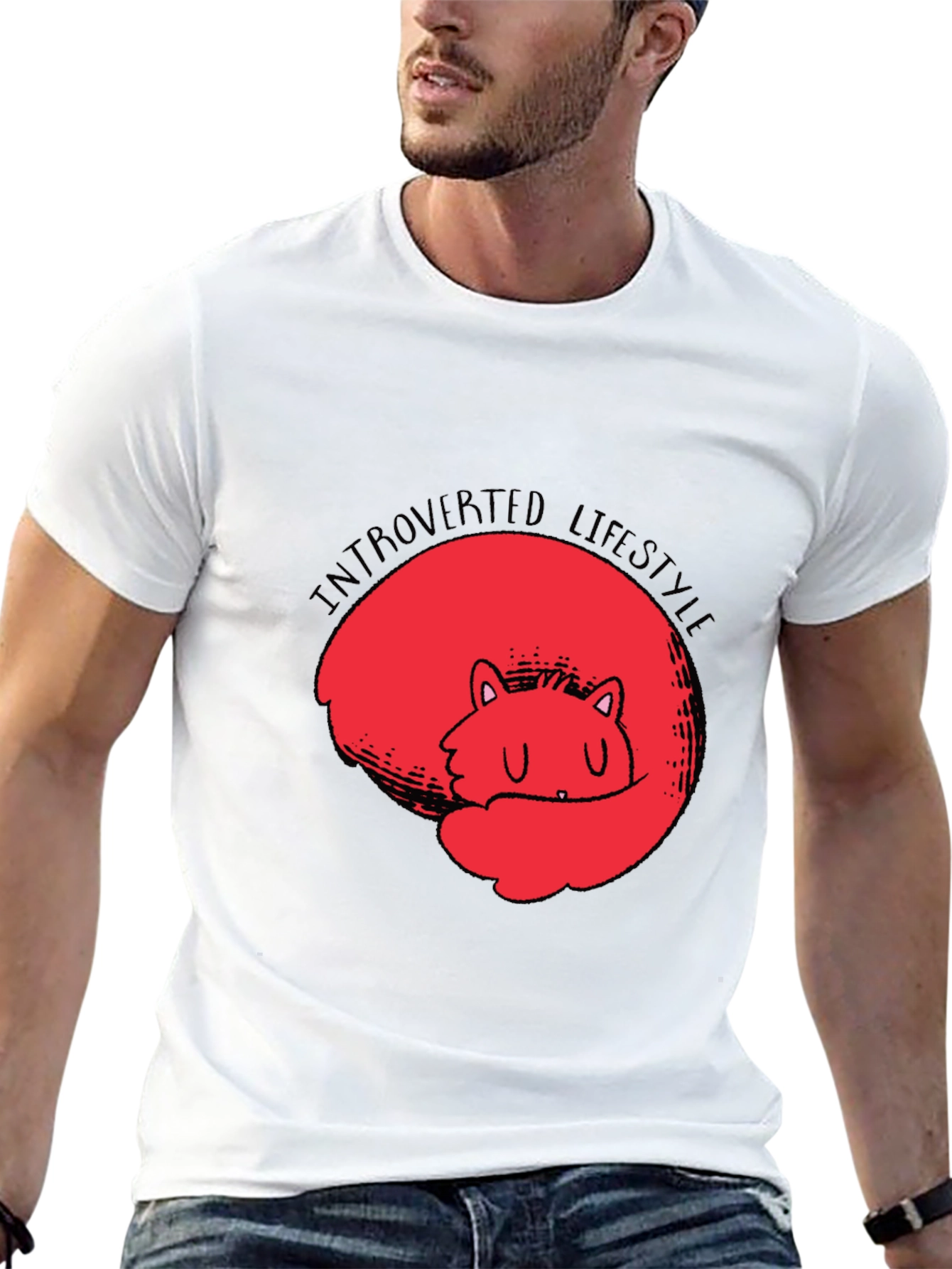 Introverted Lifestyle T-Shirt - Cute Fox Design