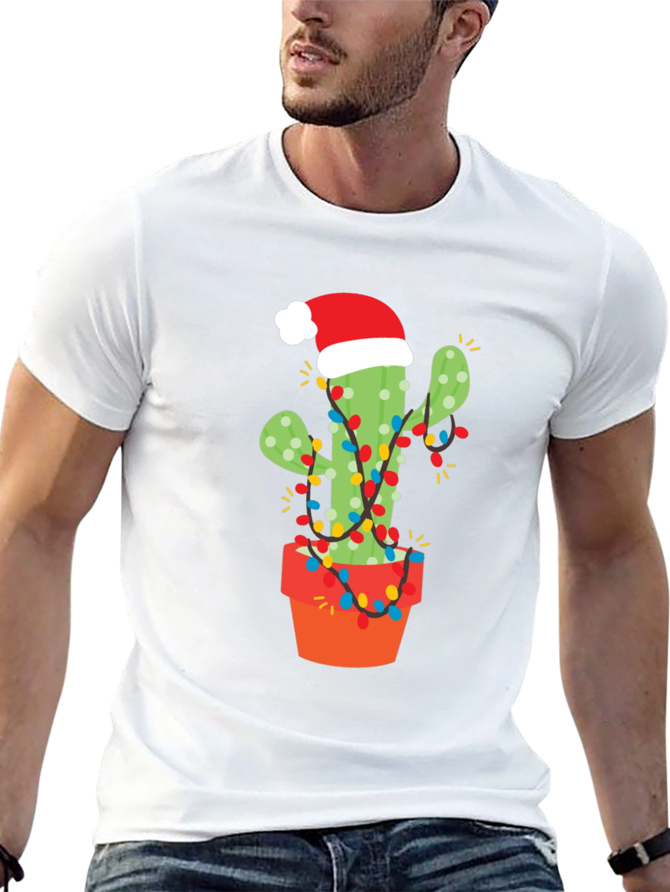 Festive Cactus Christmas T-Shirt - Holiday Cheer!