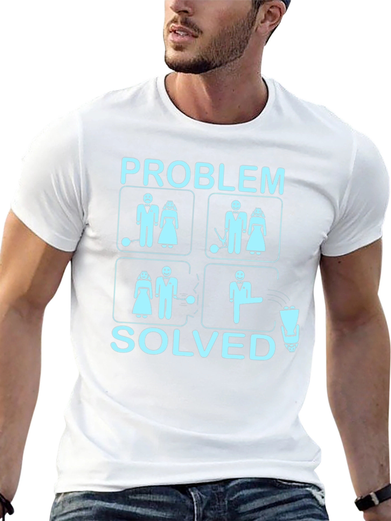 Problem Solved Divorce Funny Graphic T-Shirt