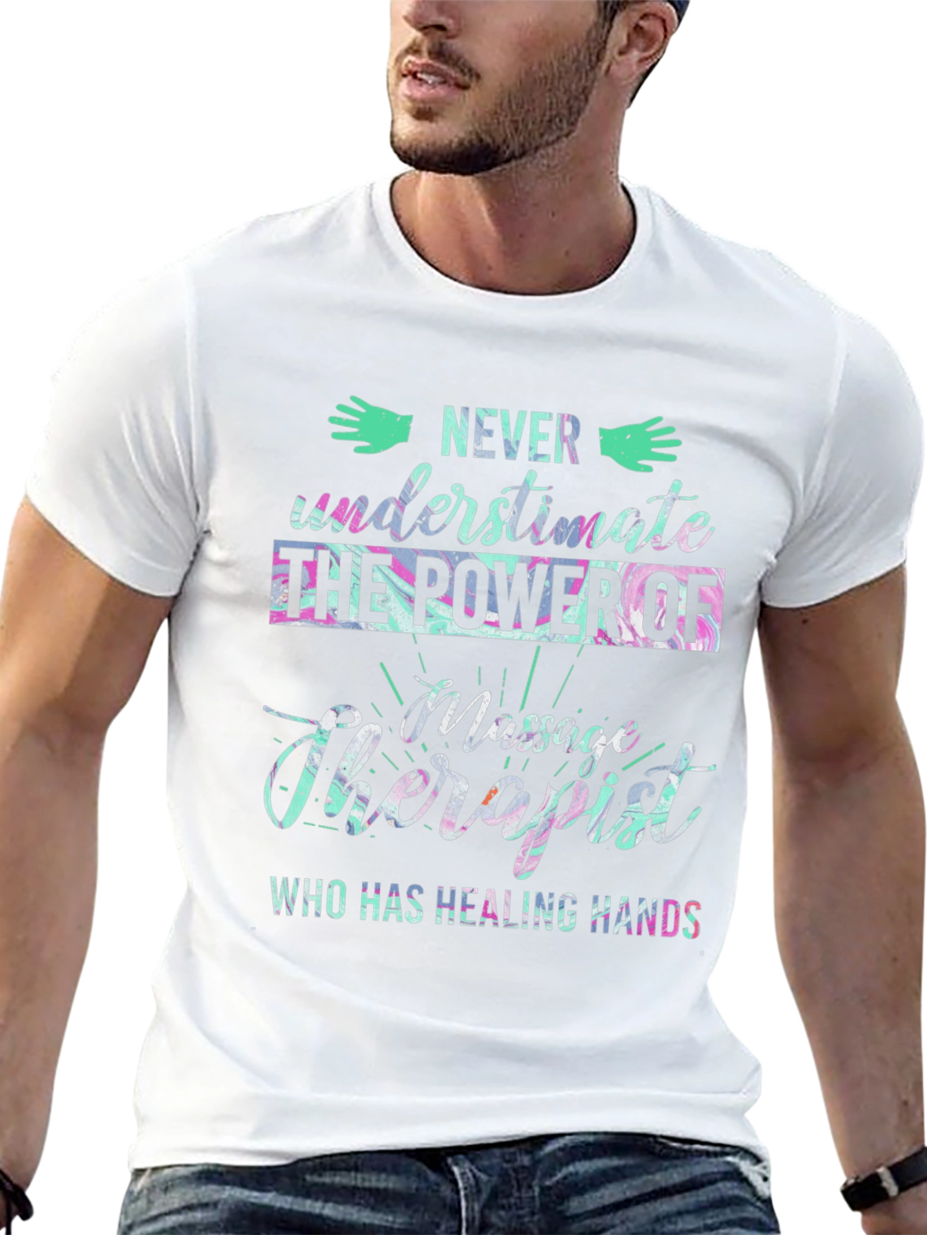 Massage Therapist Healing Hands Graphic T-Shirt