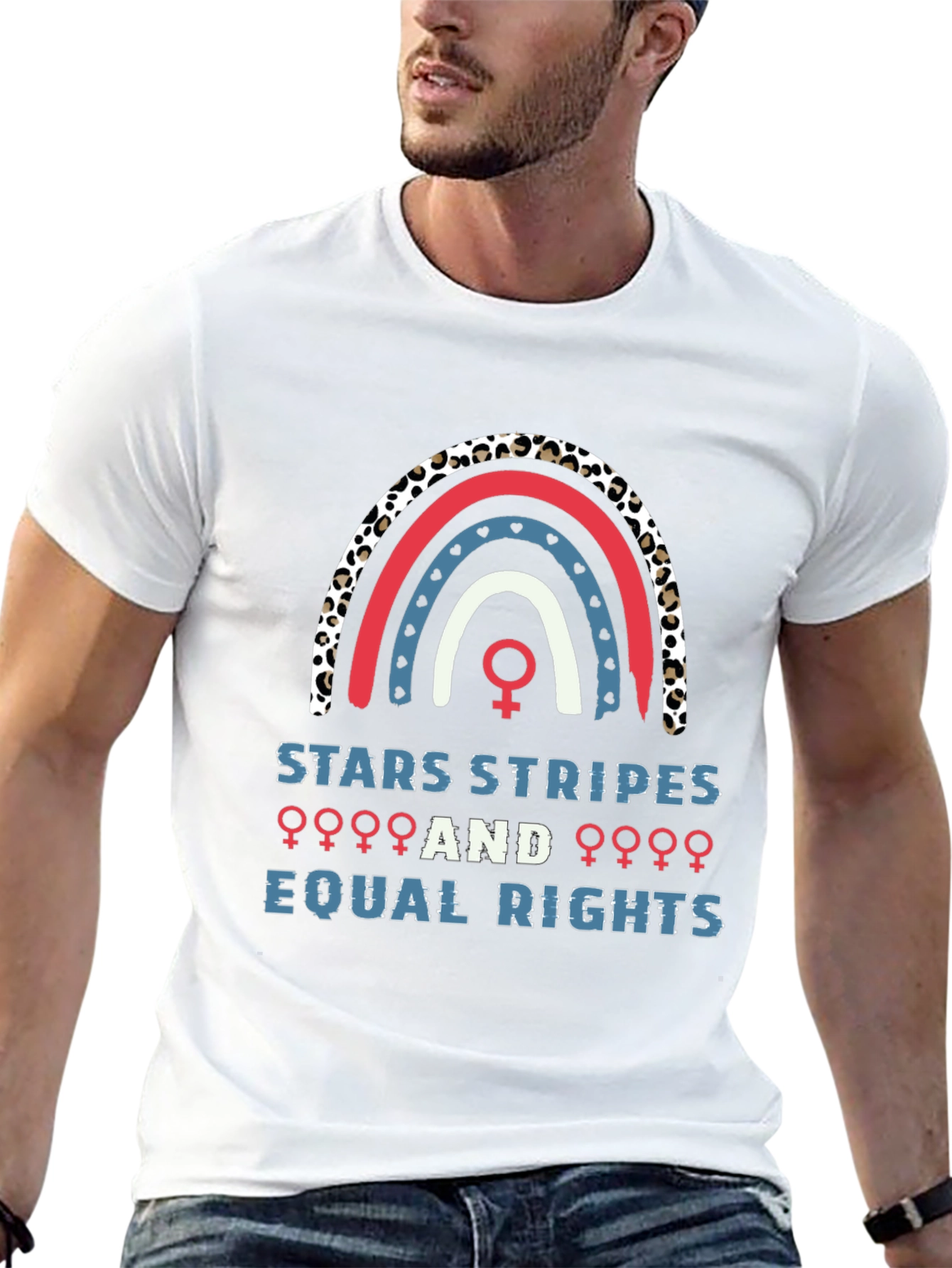 Stars Stripes Equal Rights Rainbow Graphic Tee