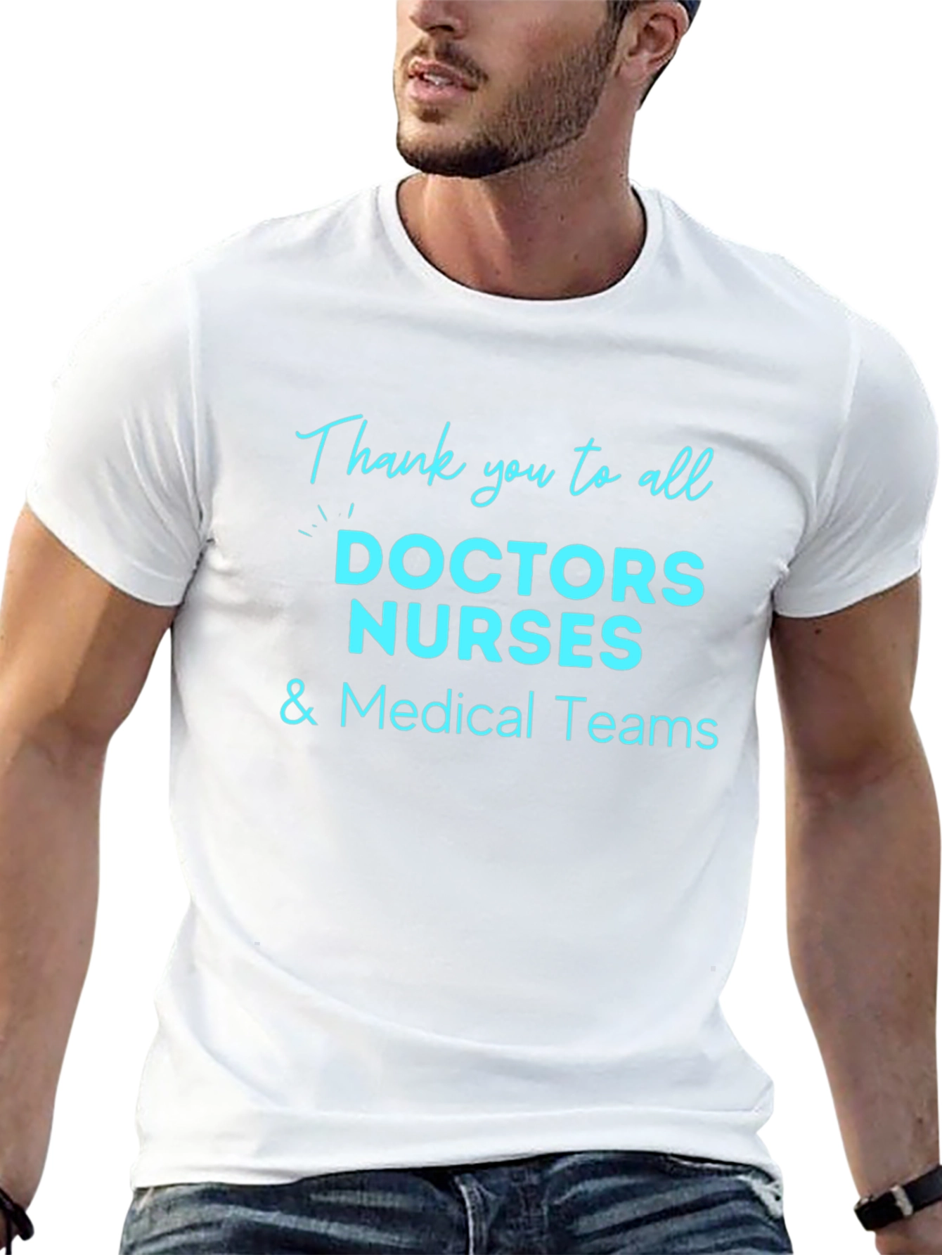 Thank You Medical Staff Black T-Shirt