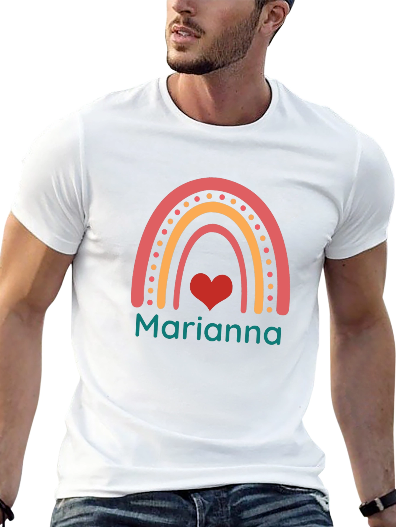 Marianna Rainbow Heart T-Shirt - Soft Cotton Tee