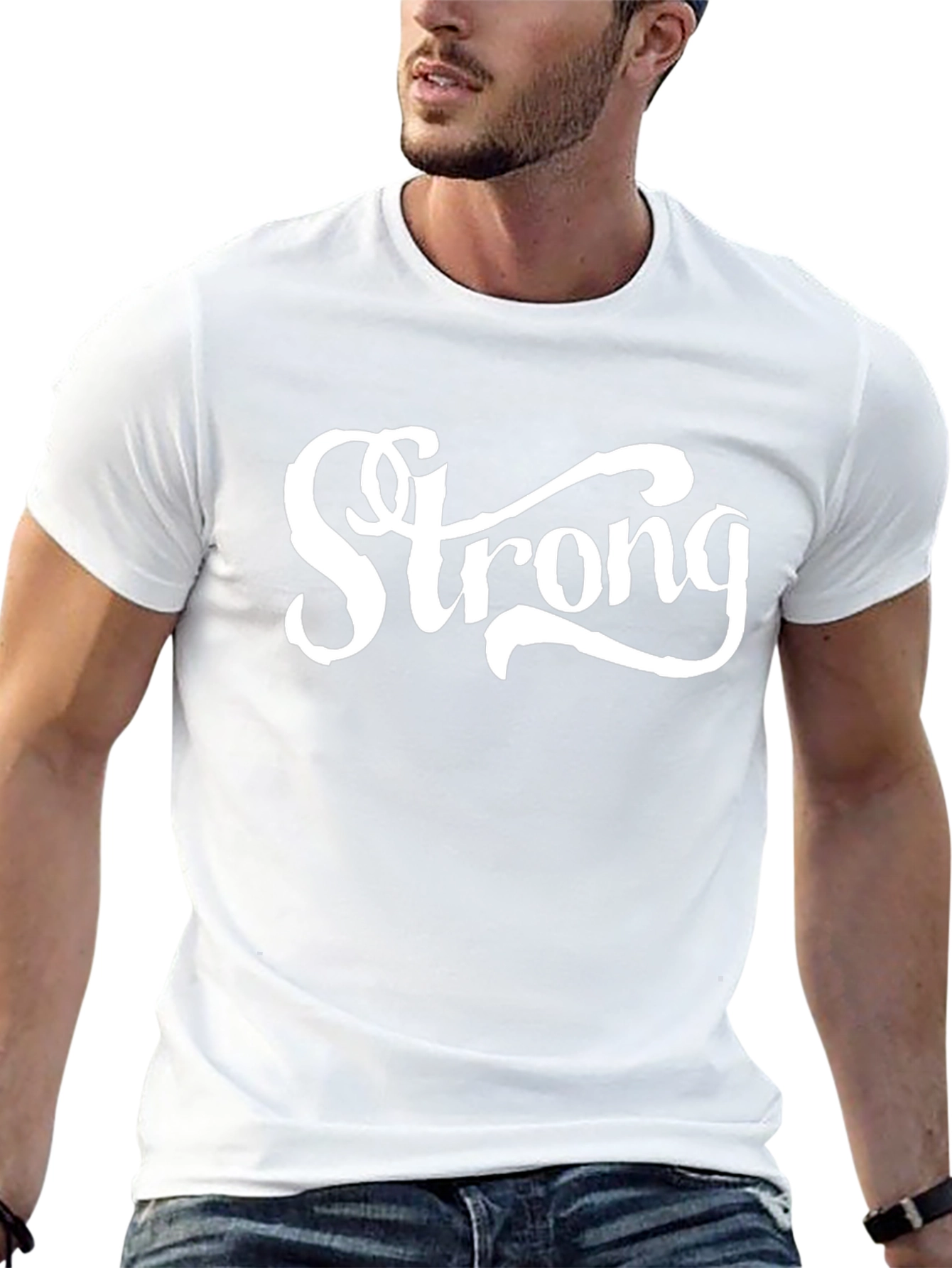 Strong Graphic Print Black T-Shirt
