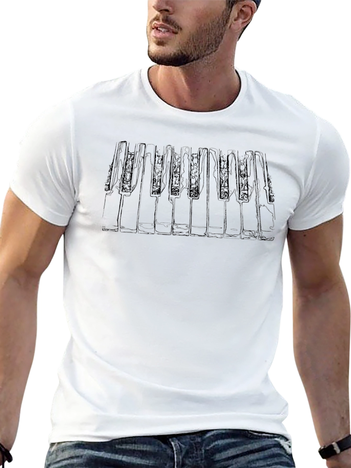 Piano Keys Graphic Tee - Musicians Black T-Shirt