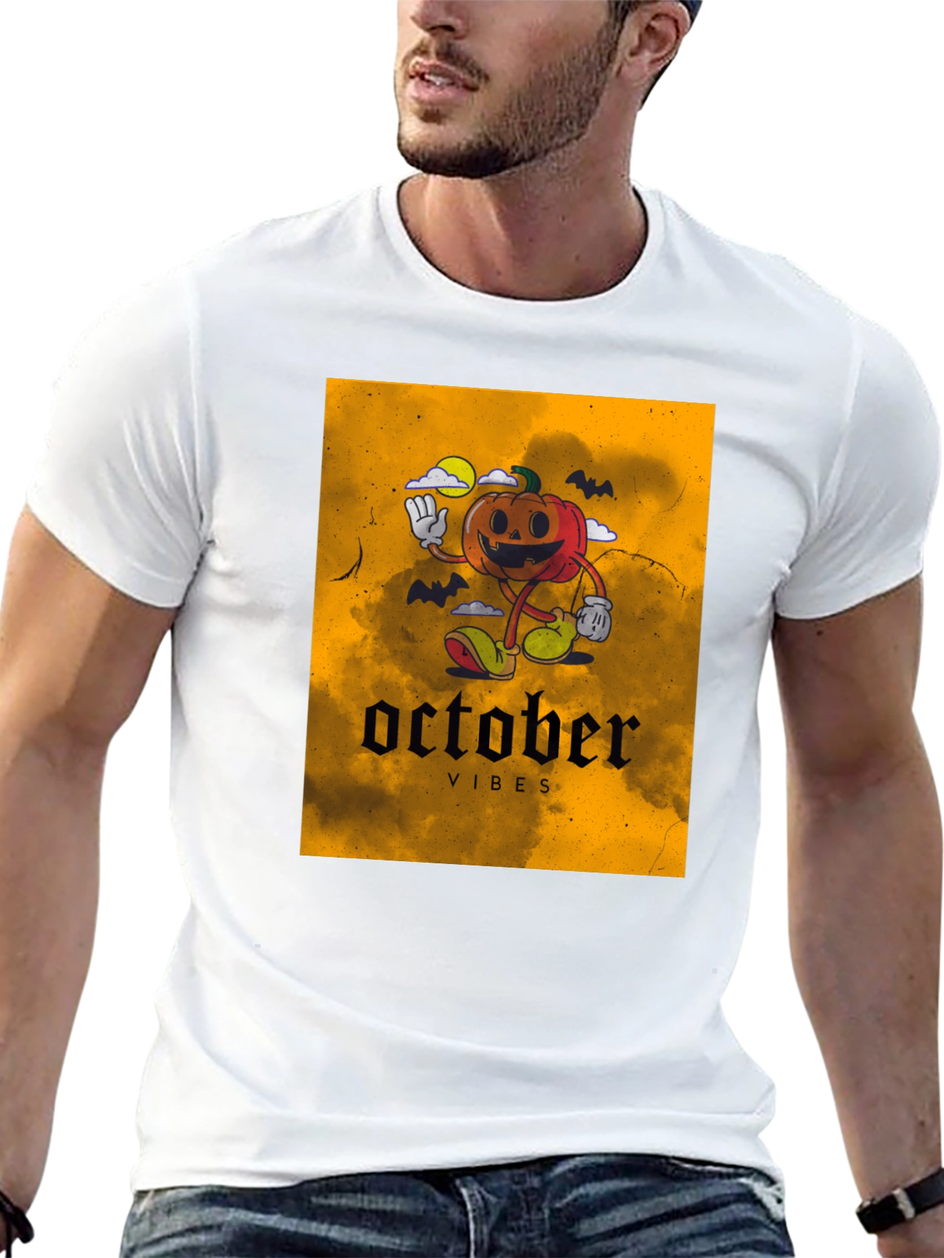 October Vibes Pumpkin Graphic T-Shirt