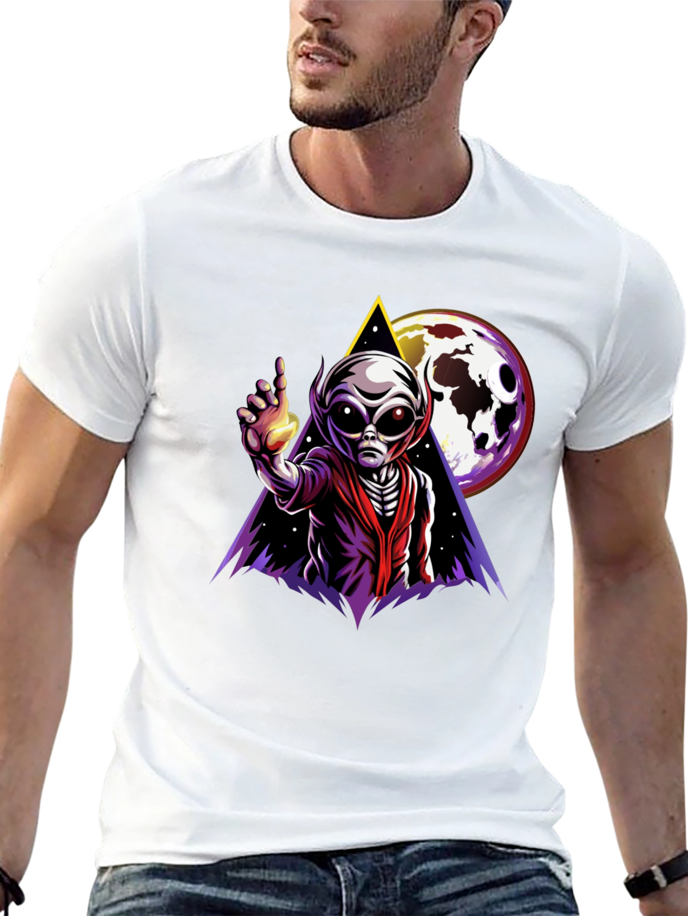 Alien Graphic T-Shirt - Outer Space Design
