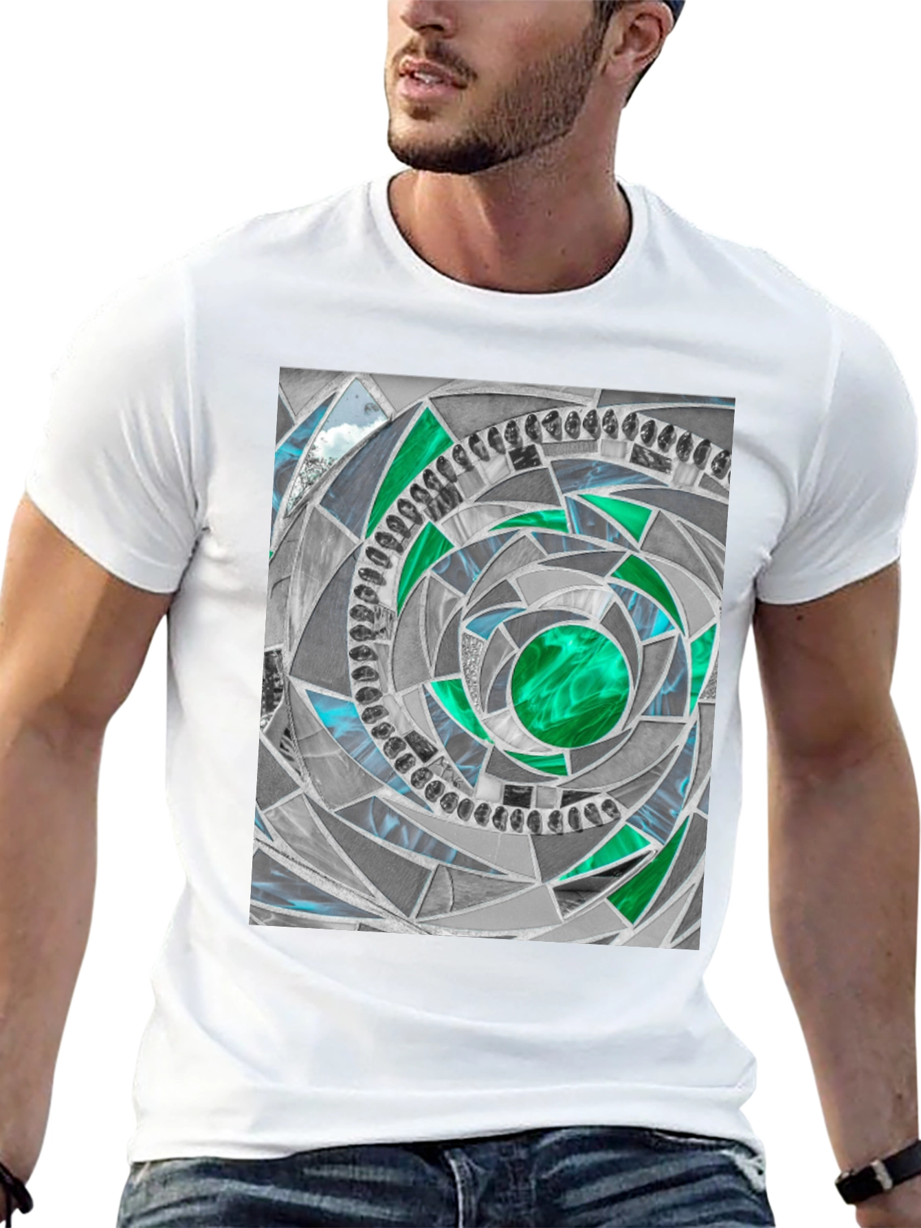 Geometric Mosaic T-Shirt - Abstract Art Tee