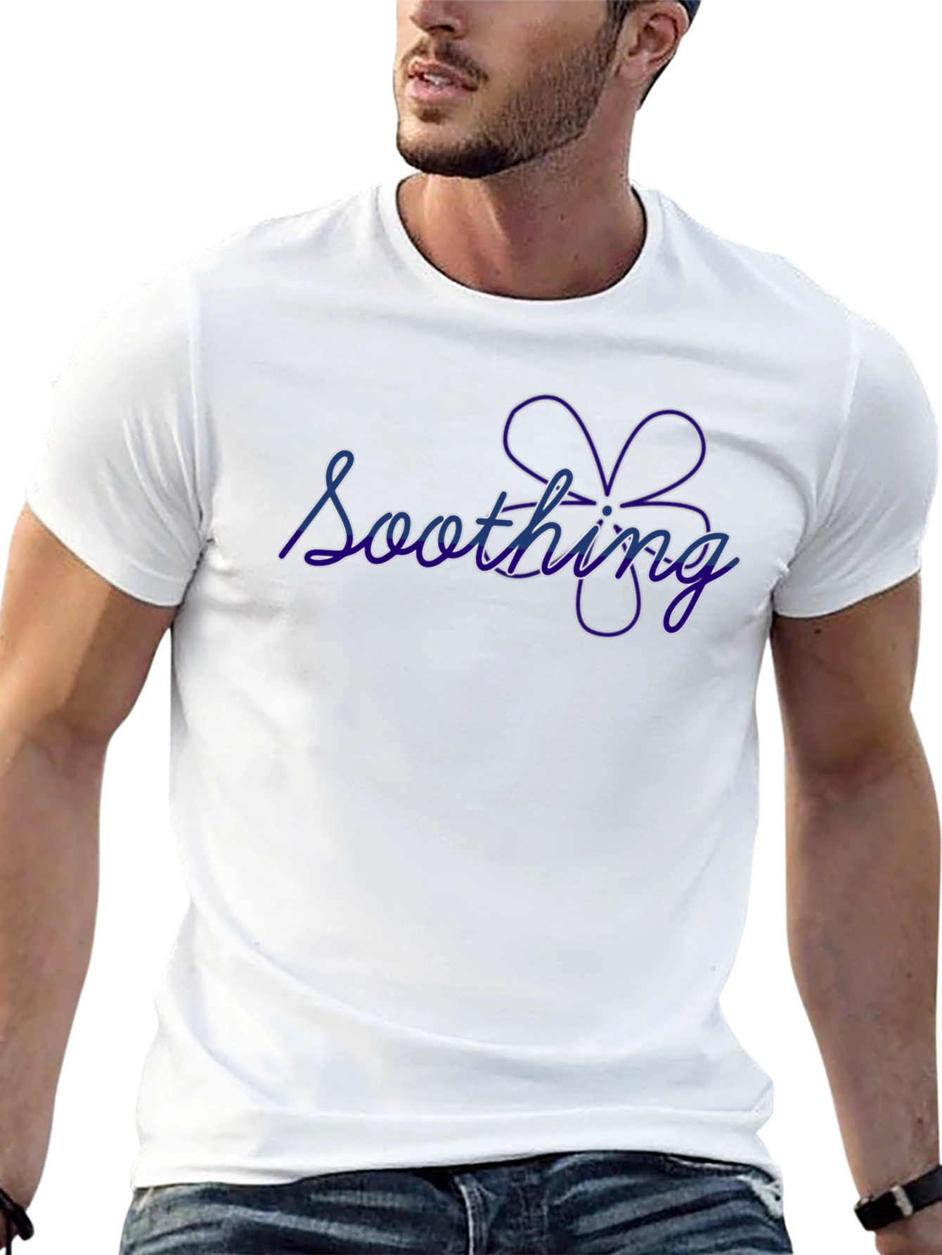 Soothing Flower Graphic Black T-Shirt