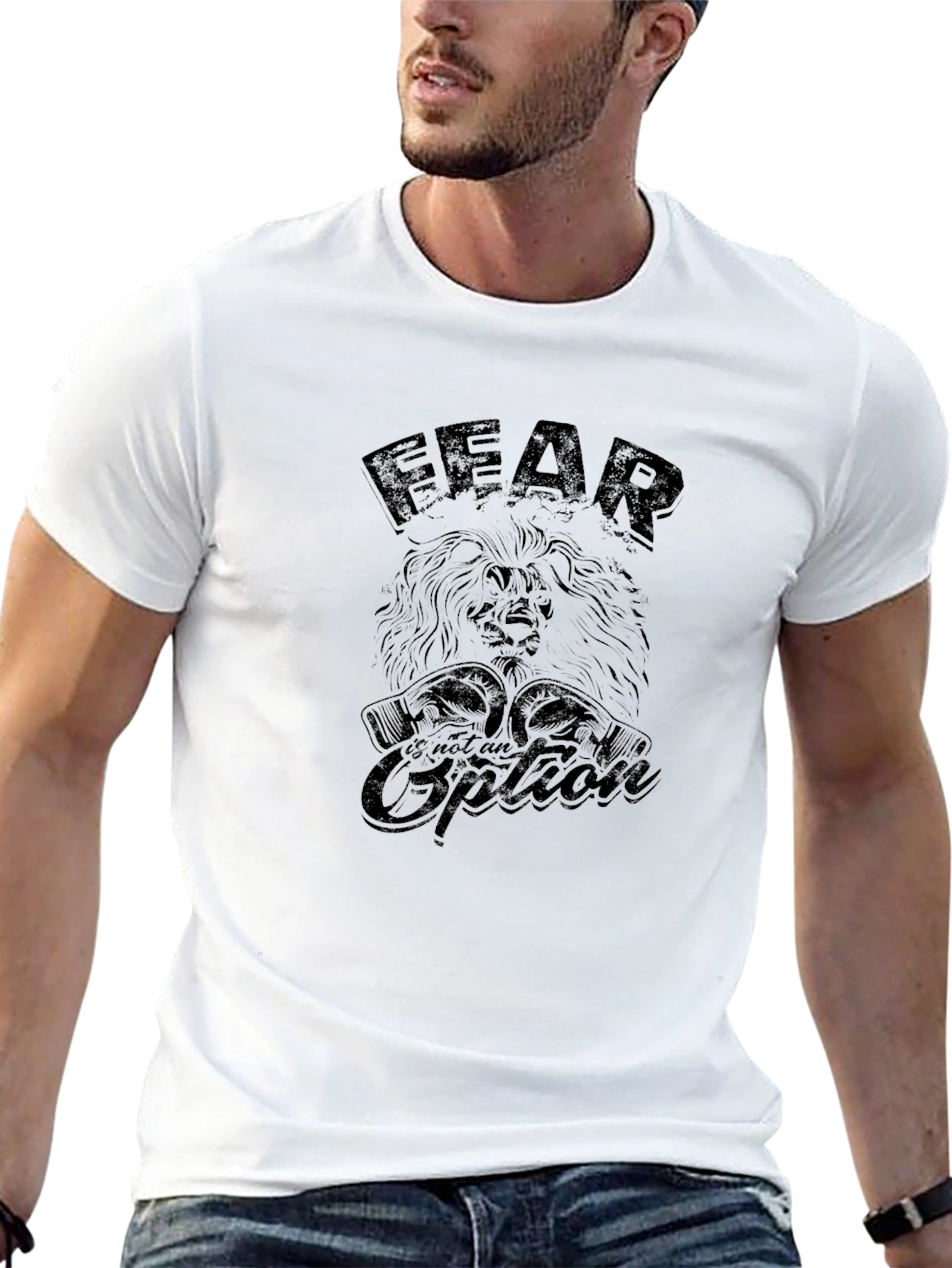 Fear is Not An Option Lion Graphic T-Shirt
