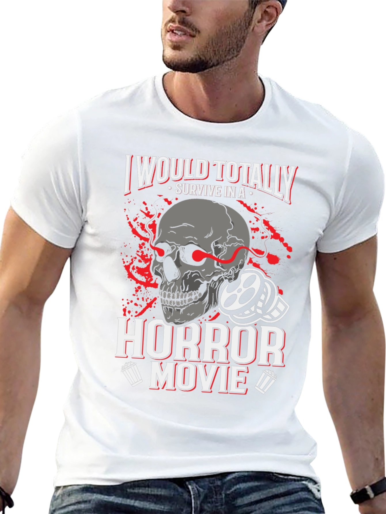 Horror Movie Fan T-Shirt - Skull Design