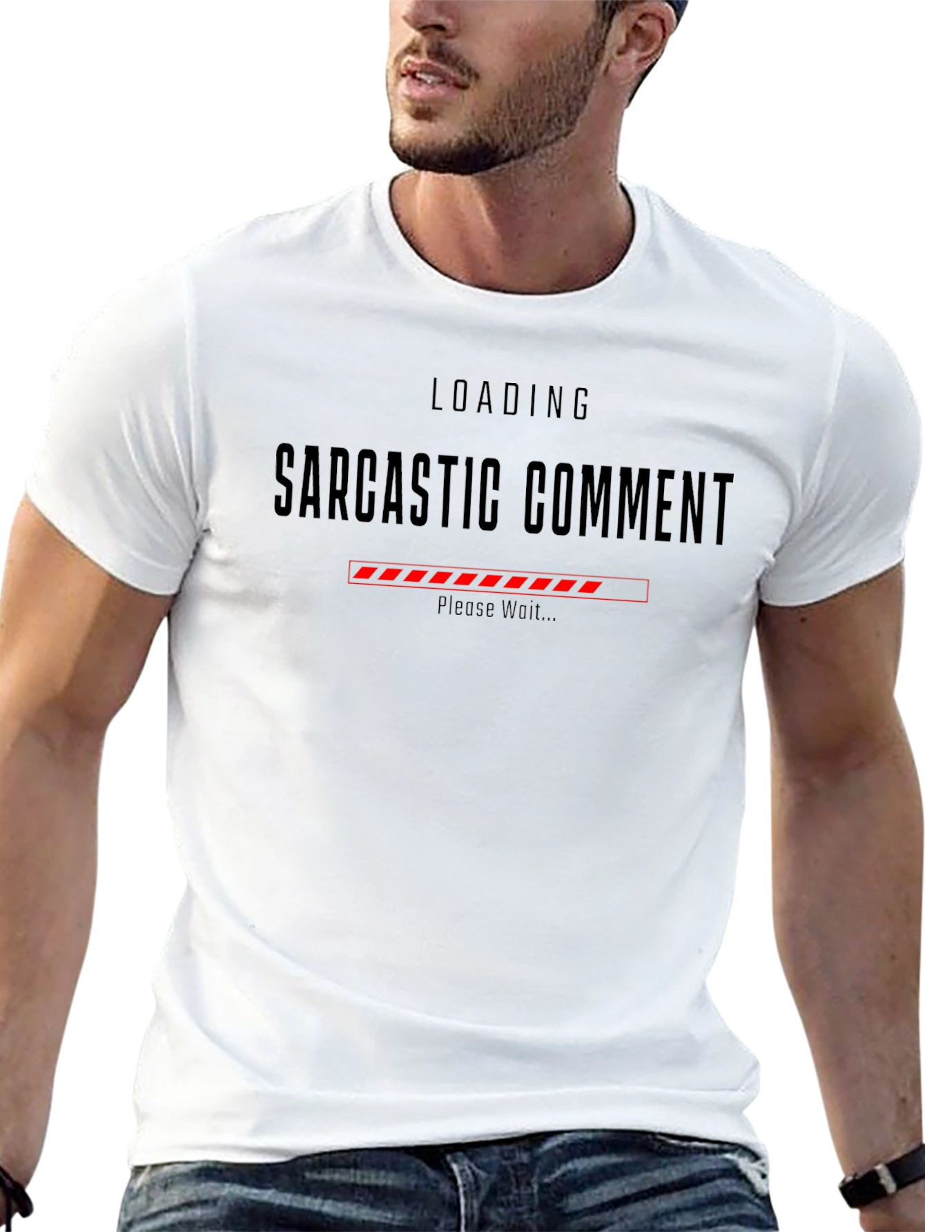 Sarcastic Comment Loading Graphic Tee - Black