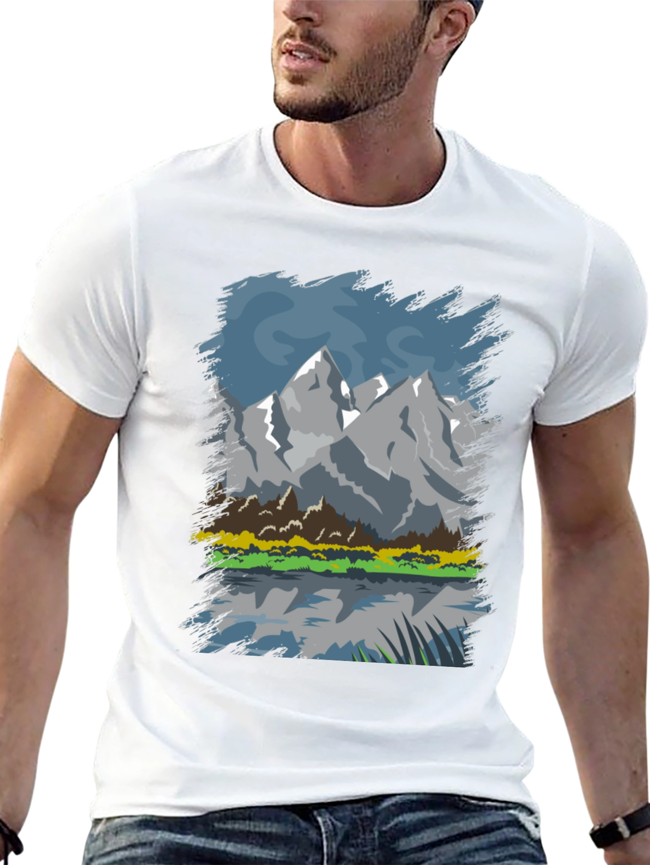 Mountain Lake Graphic Tee - Black