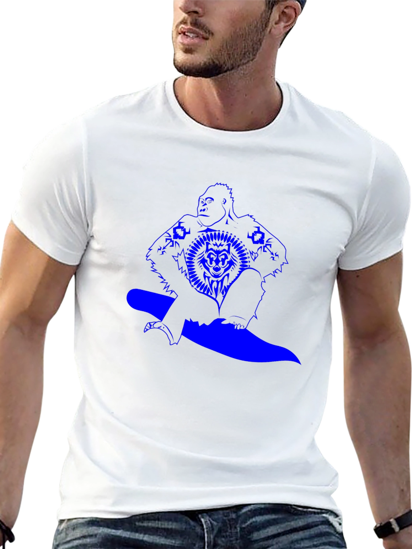 Gorilla Surfer Graphic Tee - Black T-Shirt