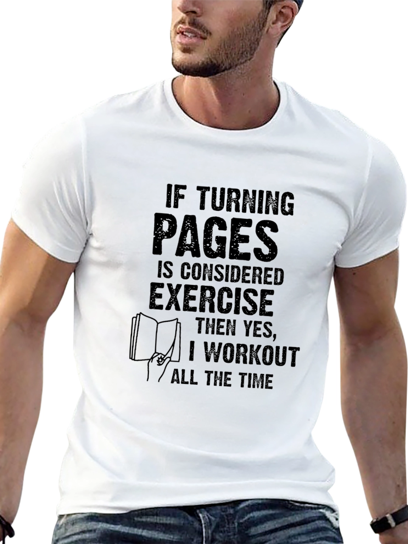 Funny Reader Workout T-Shirt - Book Lover Tee