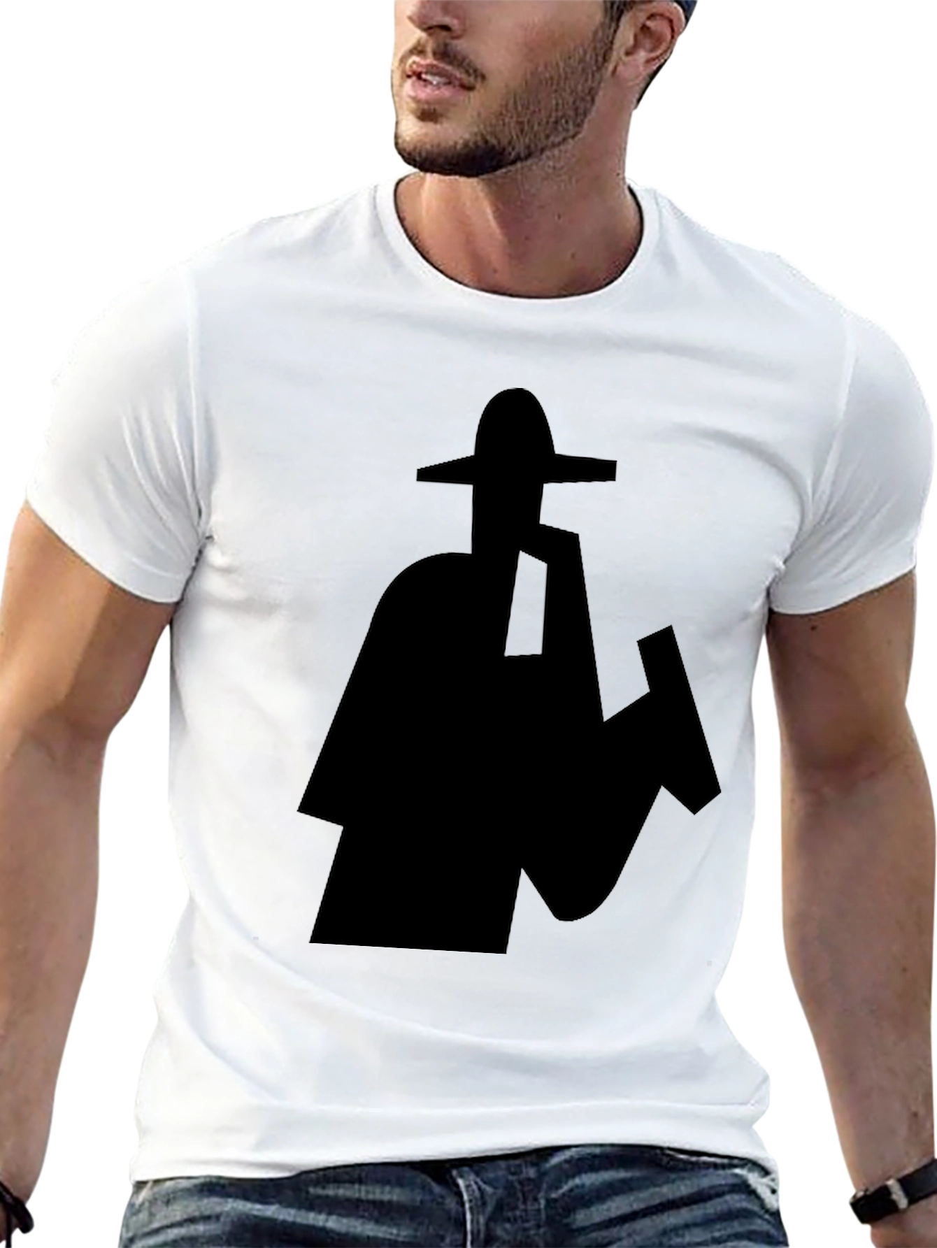 Silhouette Sombrero Graphic Black T-Shirt