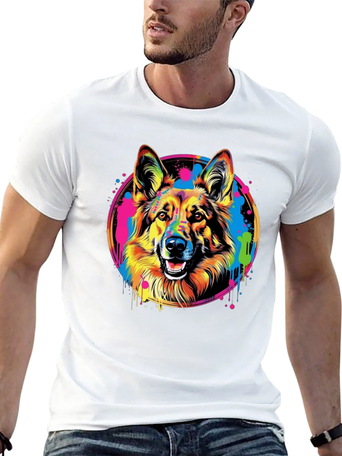 Vibrant German Shepherd Graphic Tee - Unisex