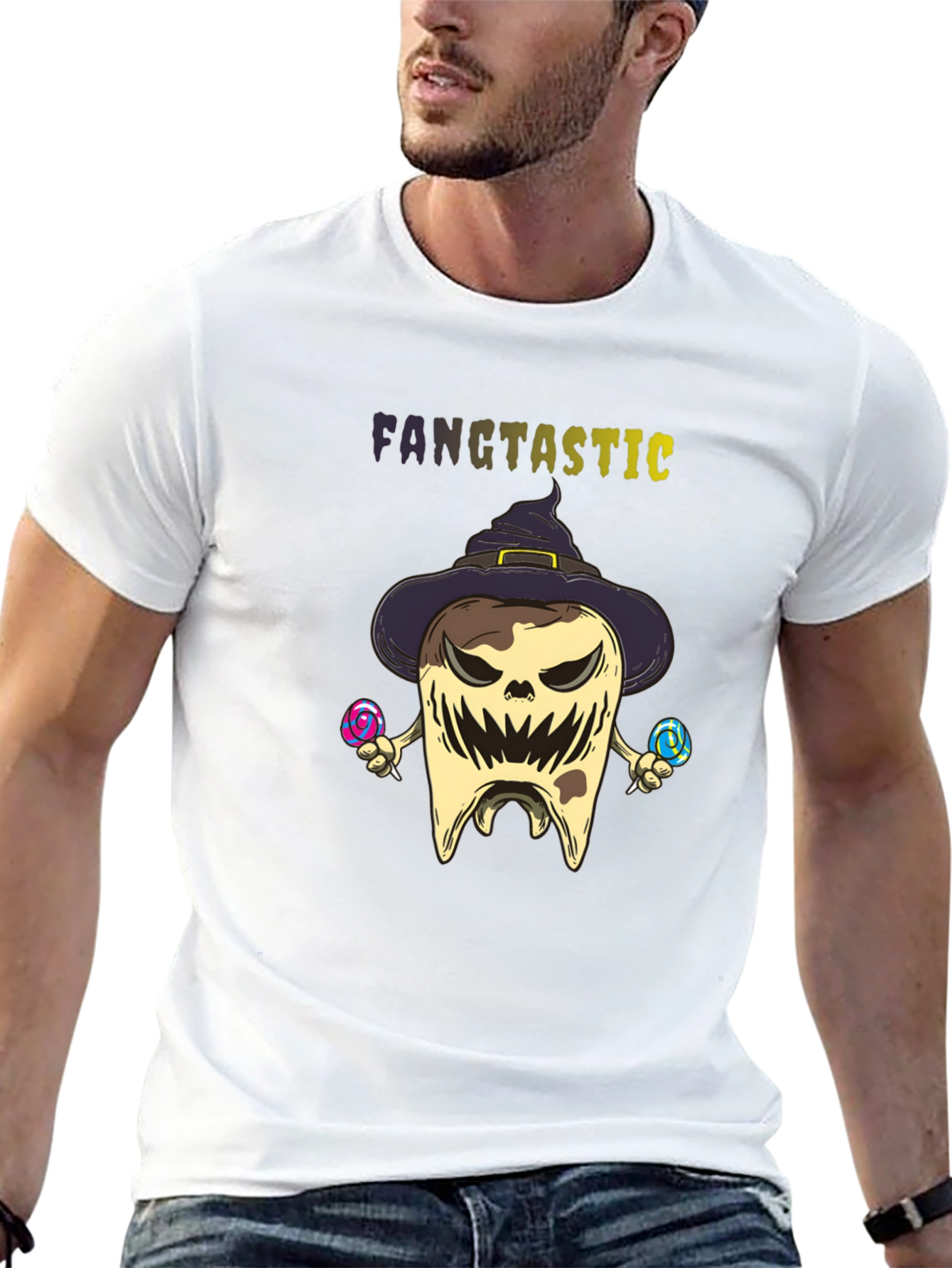 Fangtastic Halloween Tooth Graphic Tee