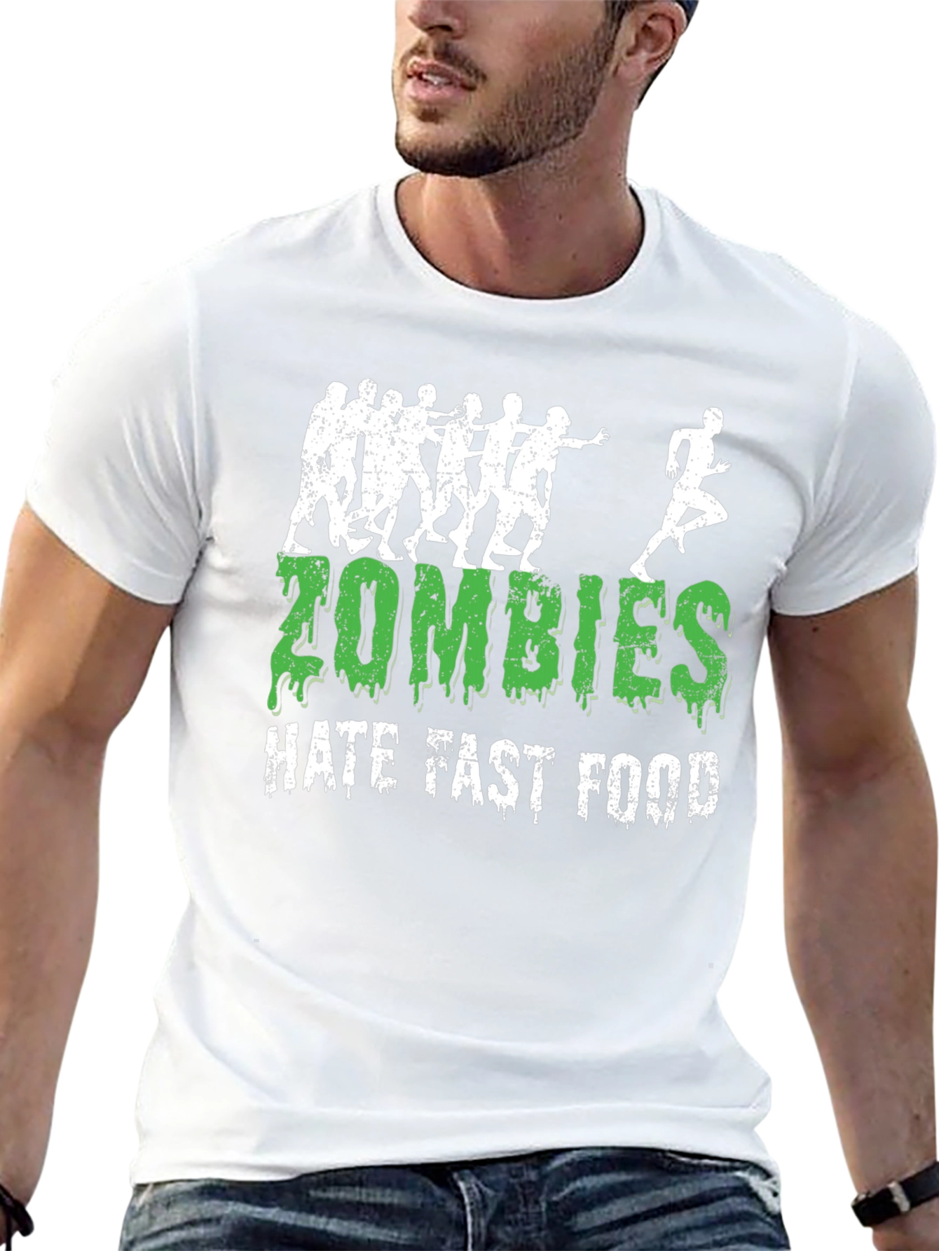 Zombies Hate Fast Food Graphic Tee