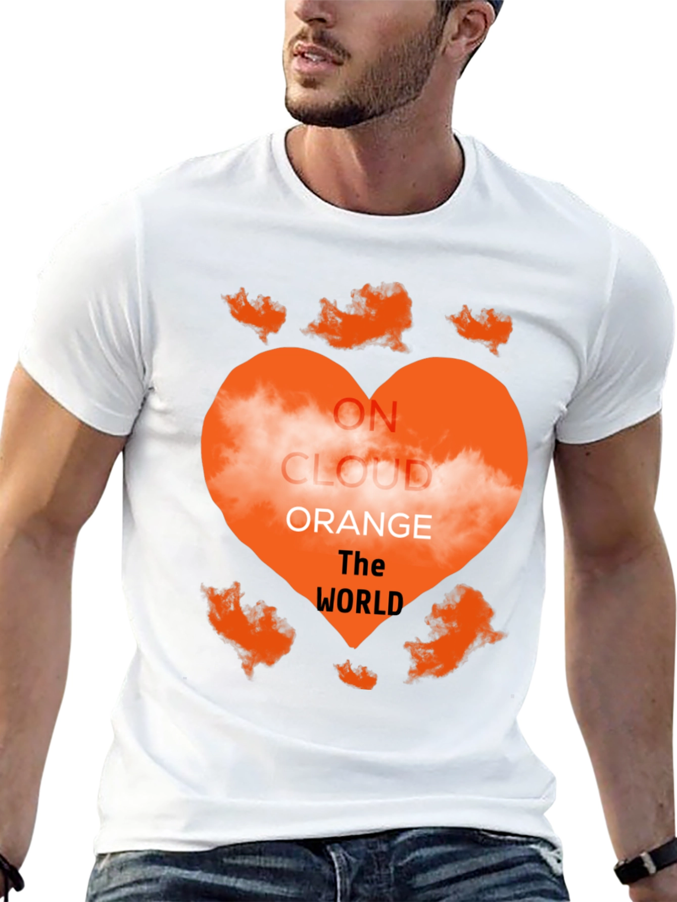 On Cloud Orange Heart Graphic Tee