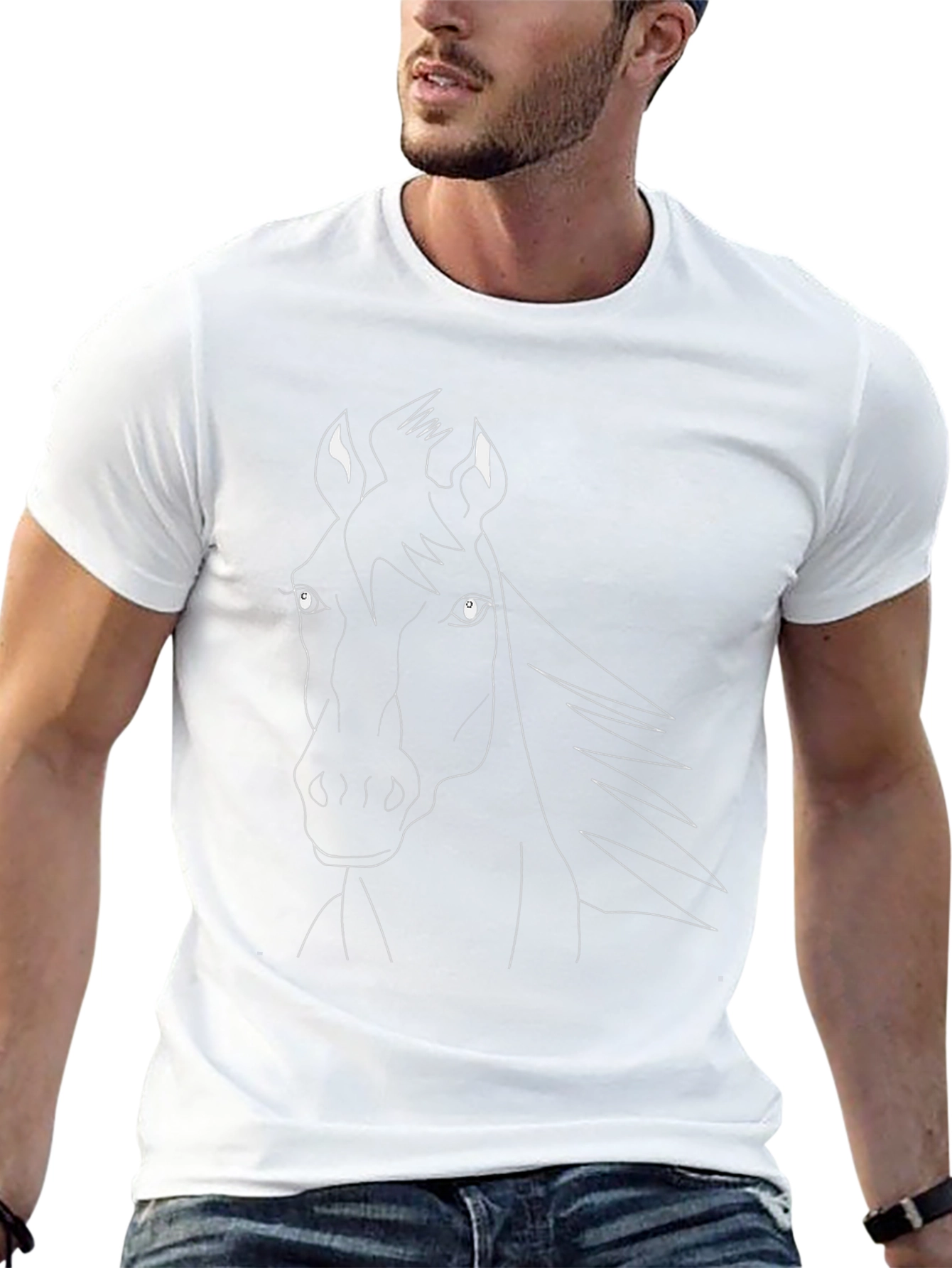 Black Horse Graphic Tee - Stylish Casual Wear