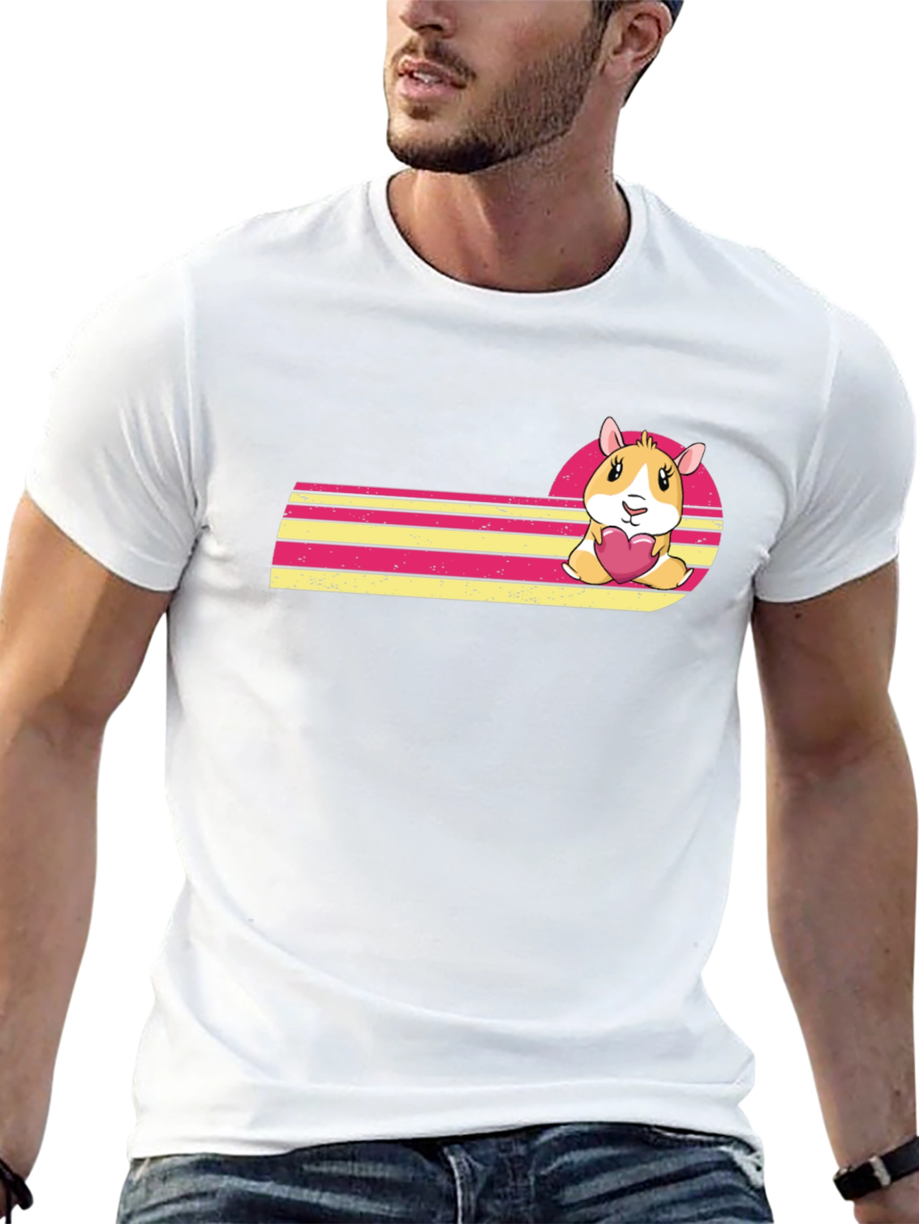 Cute Hamster Heart Graphic Tee