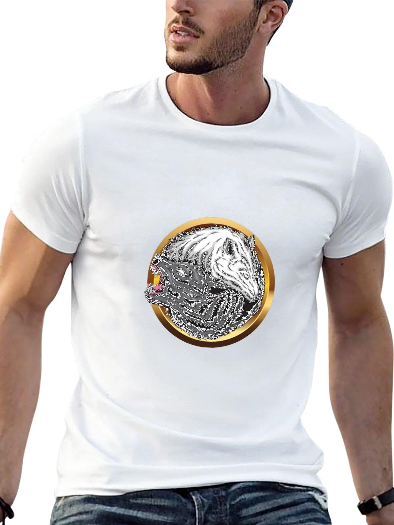 Yin Yang Wolf Graphic Tee