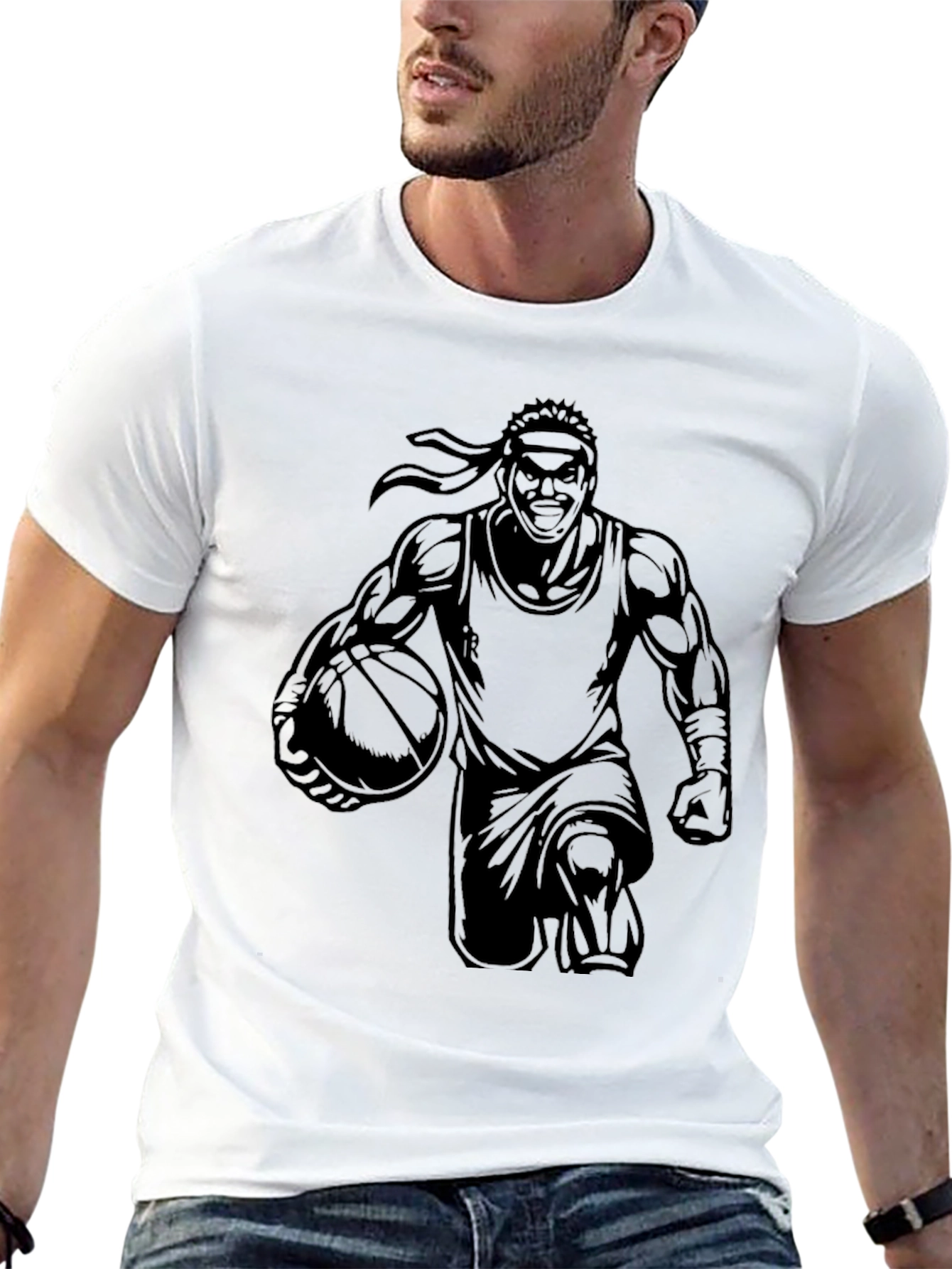 Basketball Player Graphic Black T-Shirt