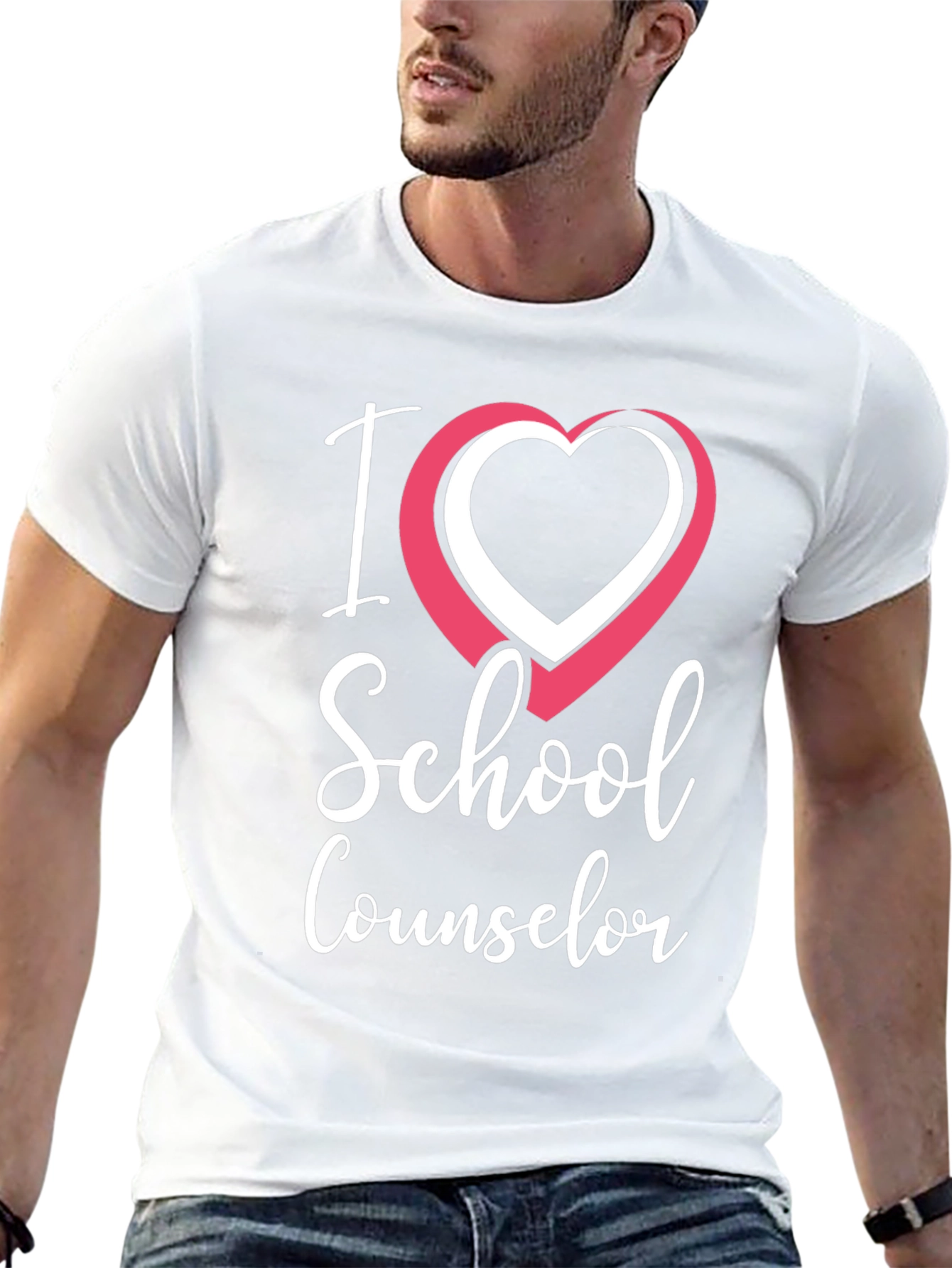 I Love School Counselor T-Shirt - Black