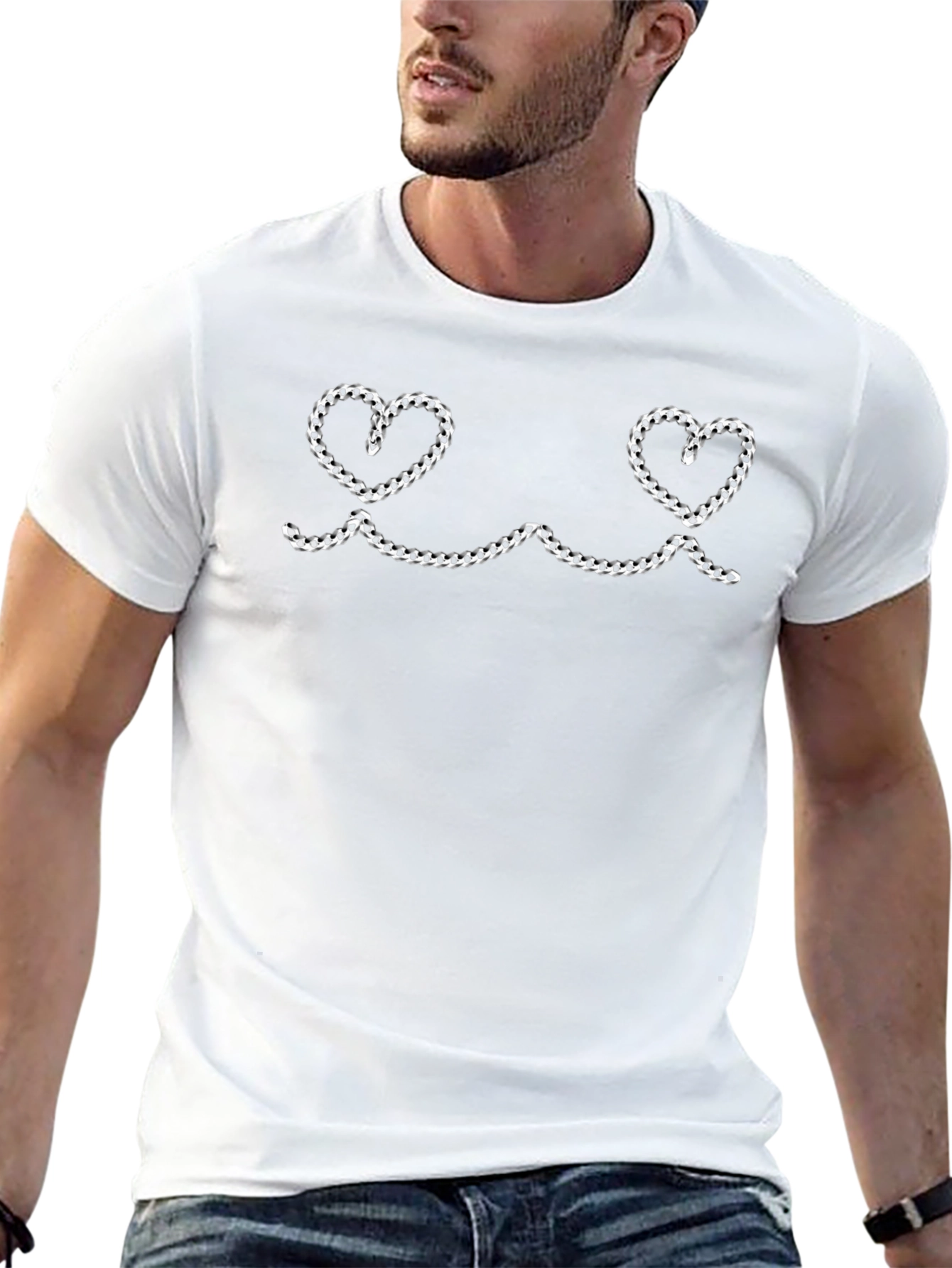 Novelty Heart Chain Graphic Tee