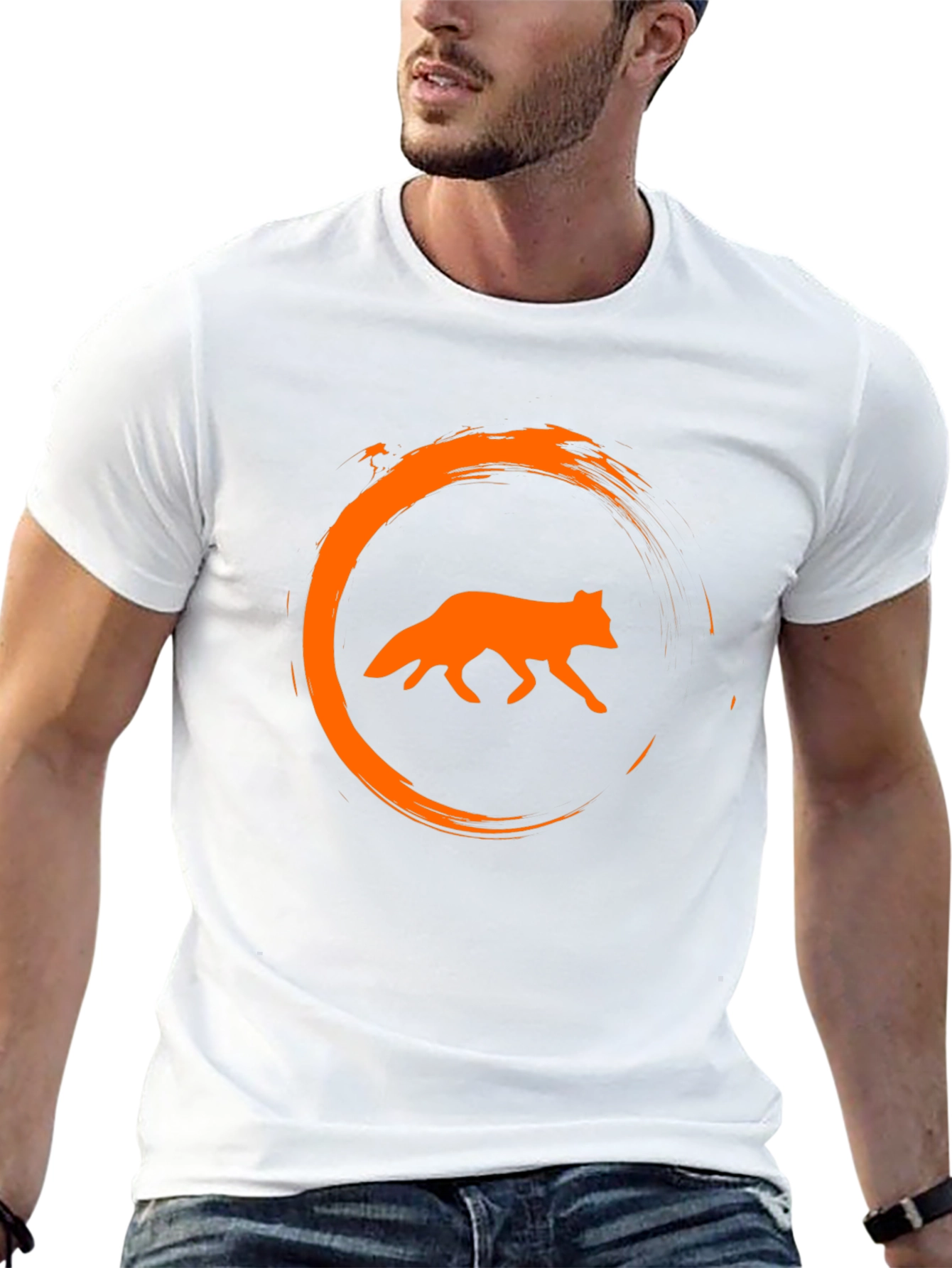 Fox Circle Graphic Black T-Shirt
