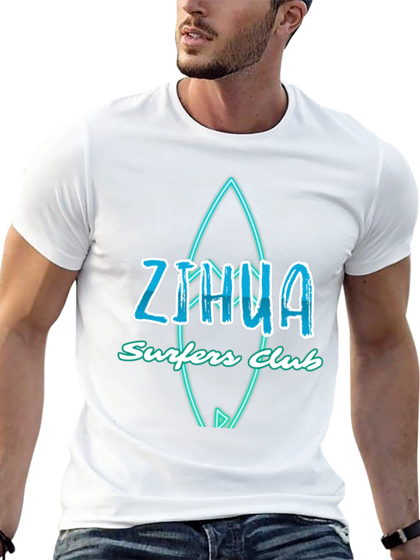 Zihua Surfers Club Graphic Tee - Black Cotton T-Shirt