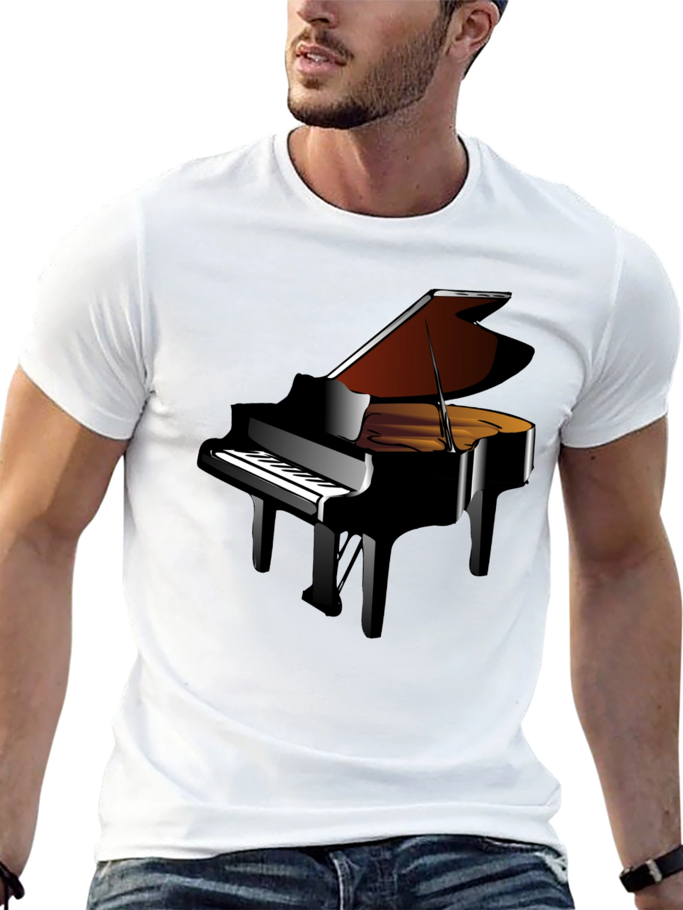 Grand Piano Graphic Tee - Music Lovers T-Shirt