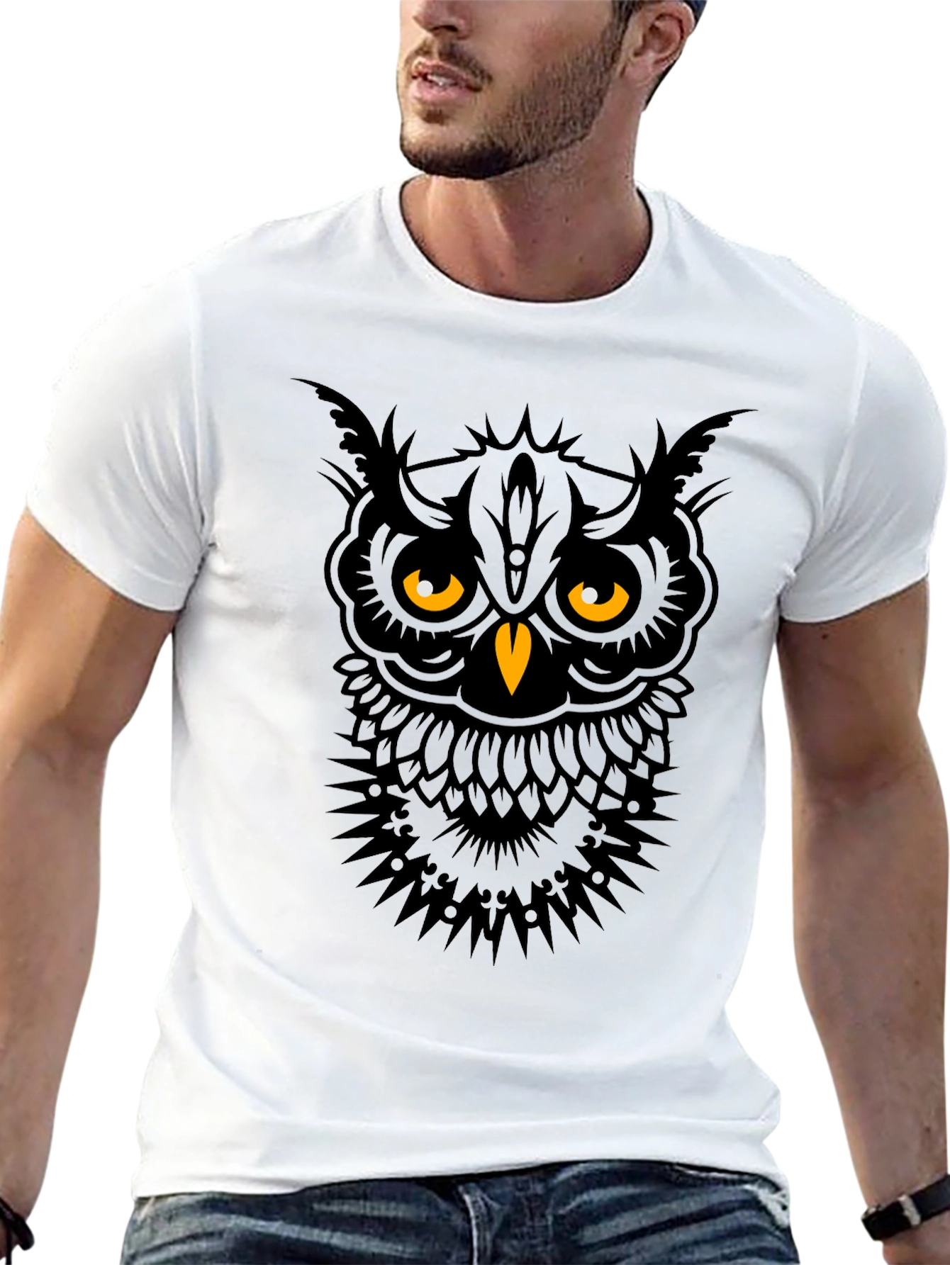 Owl Graphic Tee - Mens Black T-Shirt