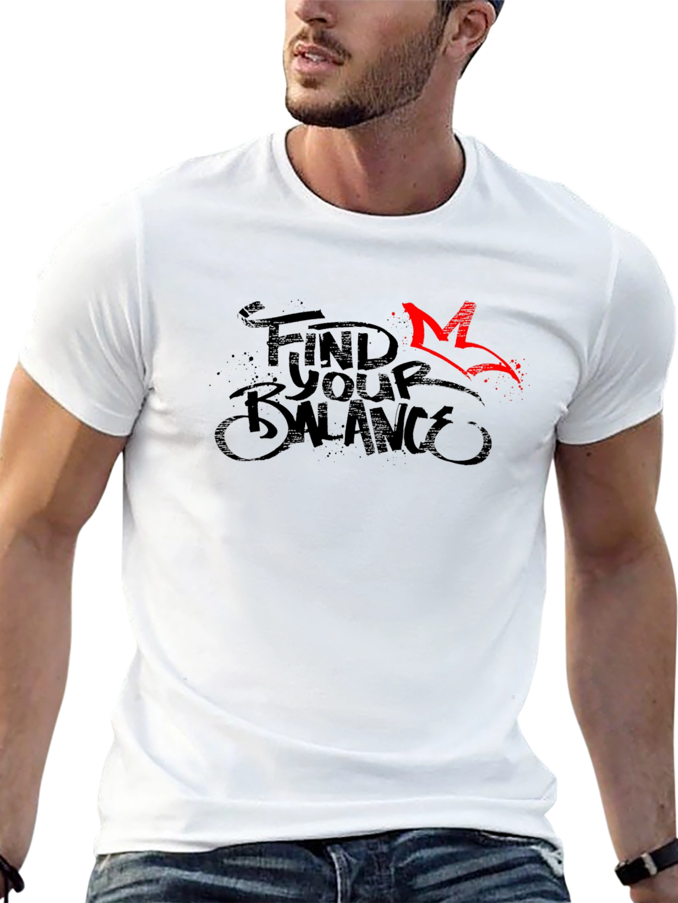 Find Your Balance Graphic Tee - Black