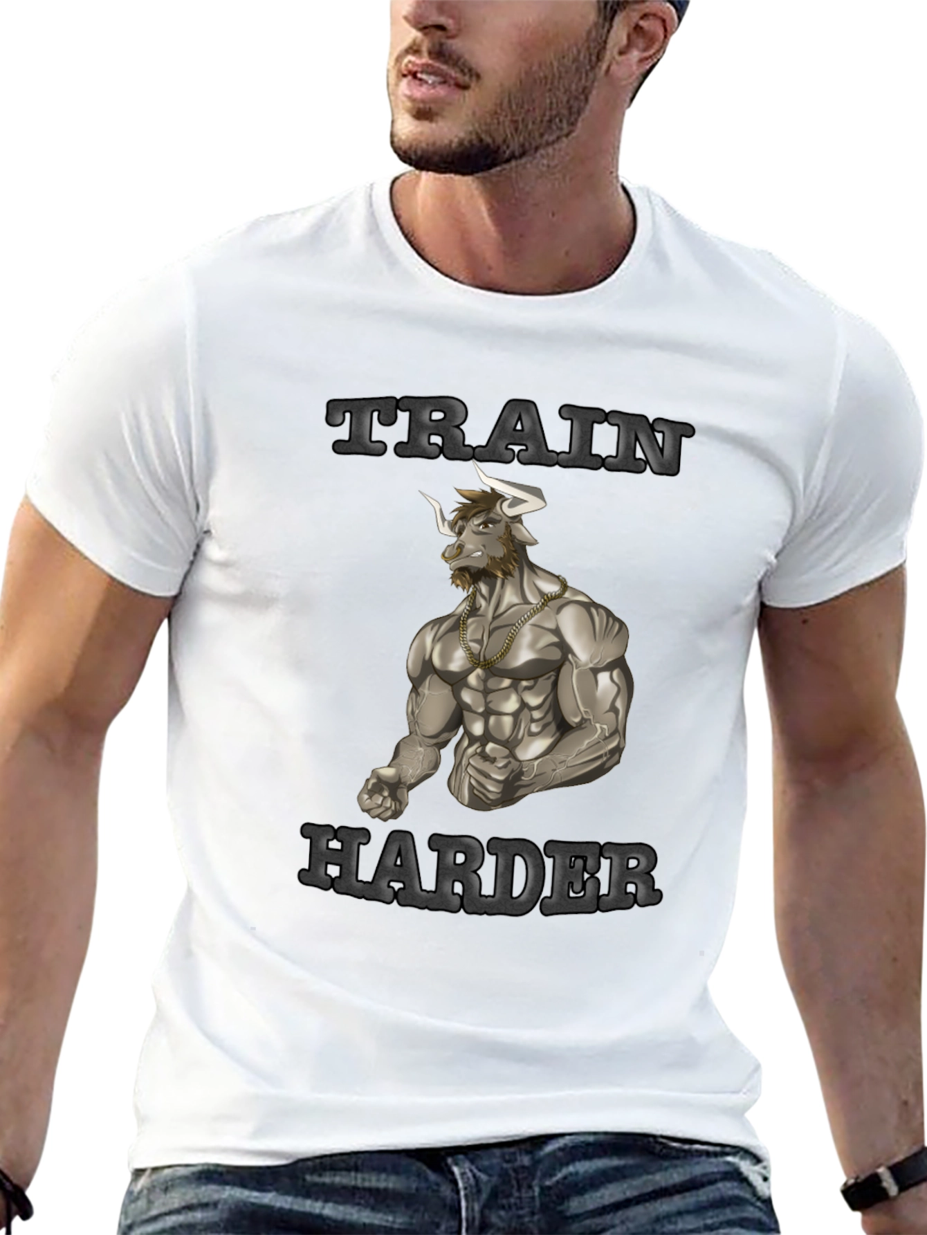 Train Harder Graphic Tee - Gym Motivation