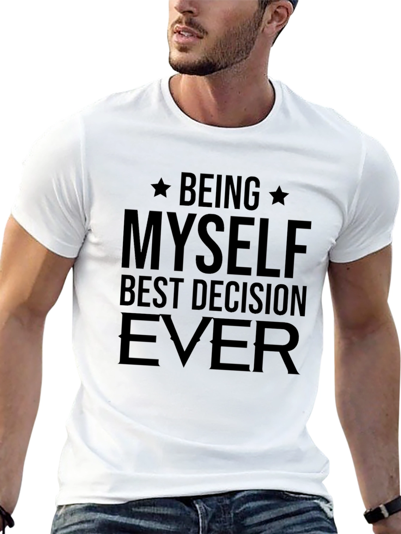 Being Myself Best Decision Ever Black Tee