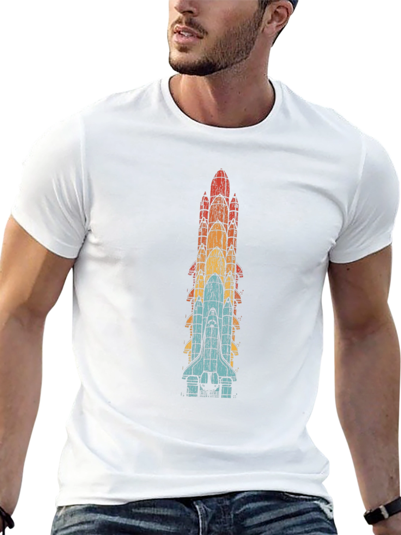 Retro Space Shuttle Stack T-Shirt